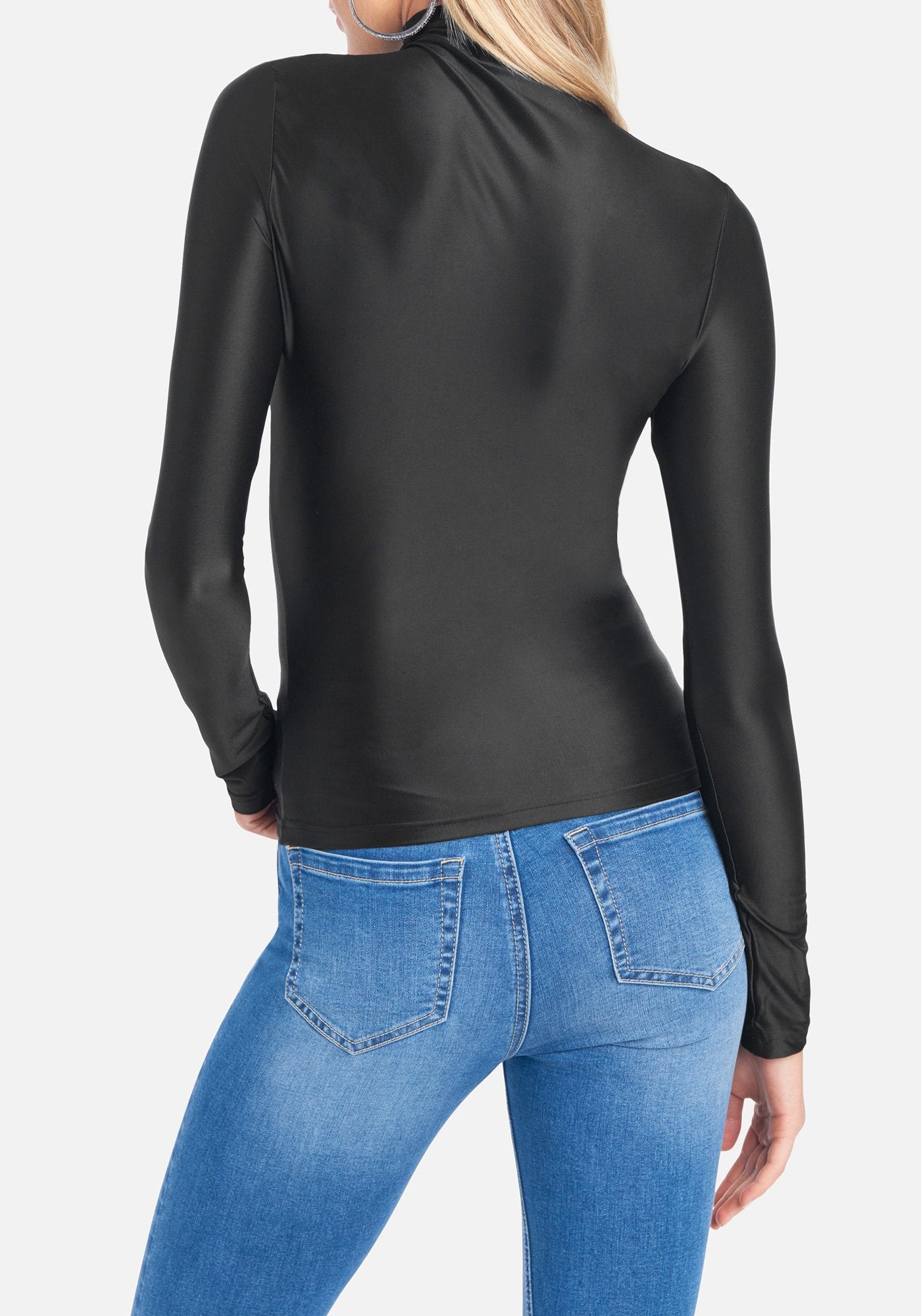 Long Sleeve Shiny Knit Top