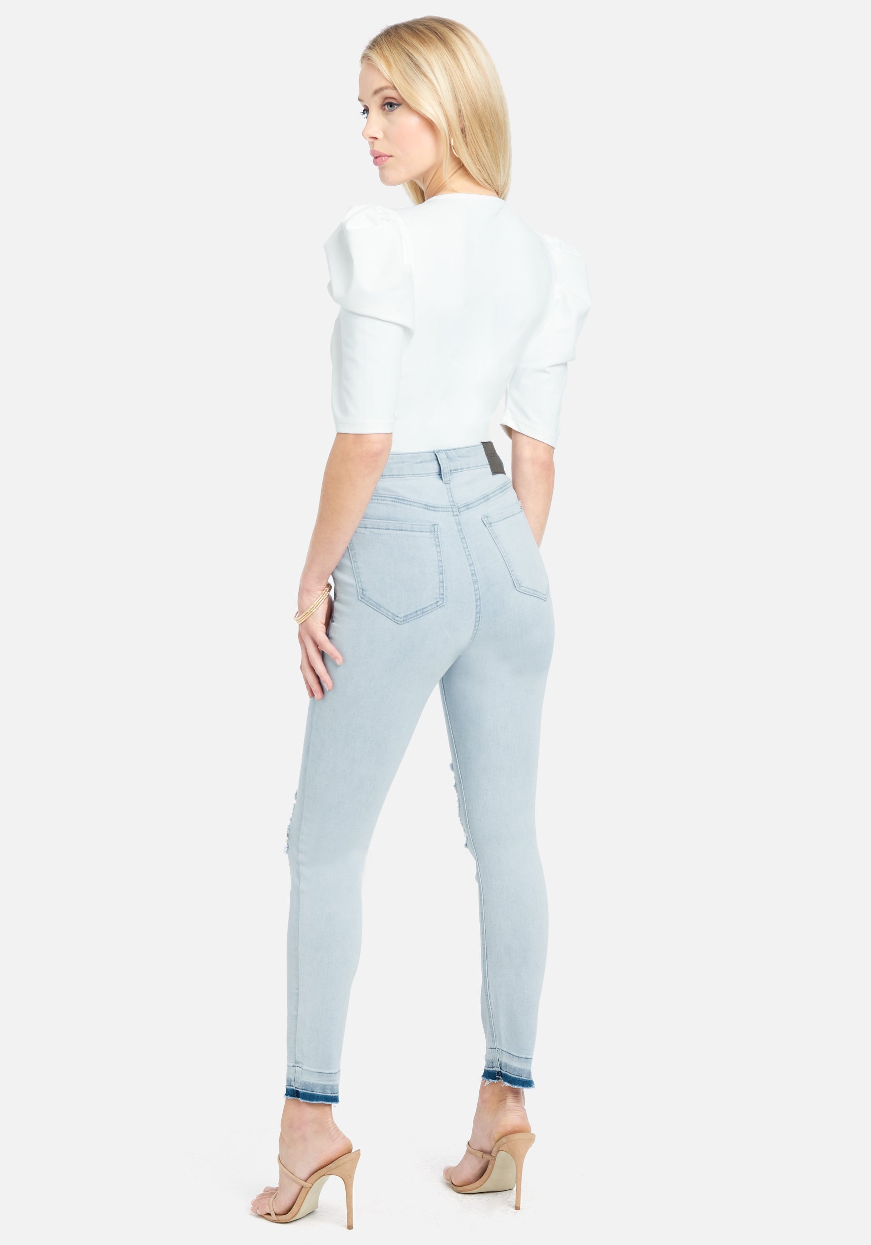High Waist Pocket Detail Skinny Jeans