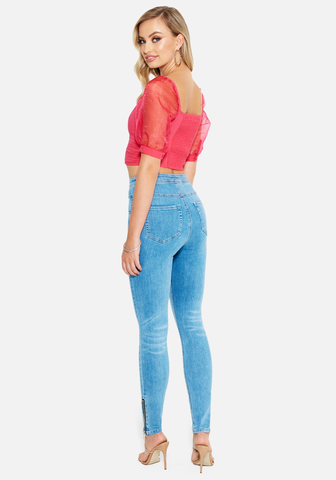 High Waisted Distressed Jeans