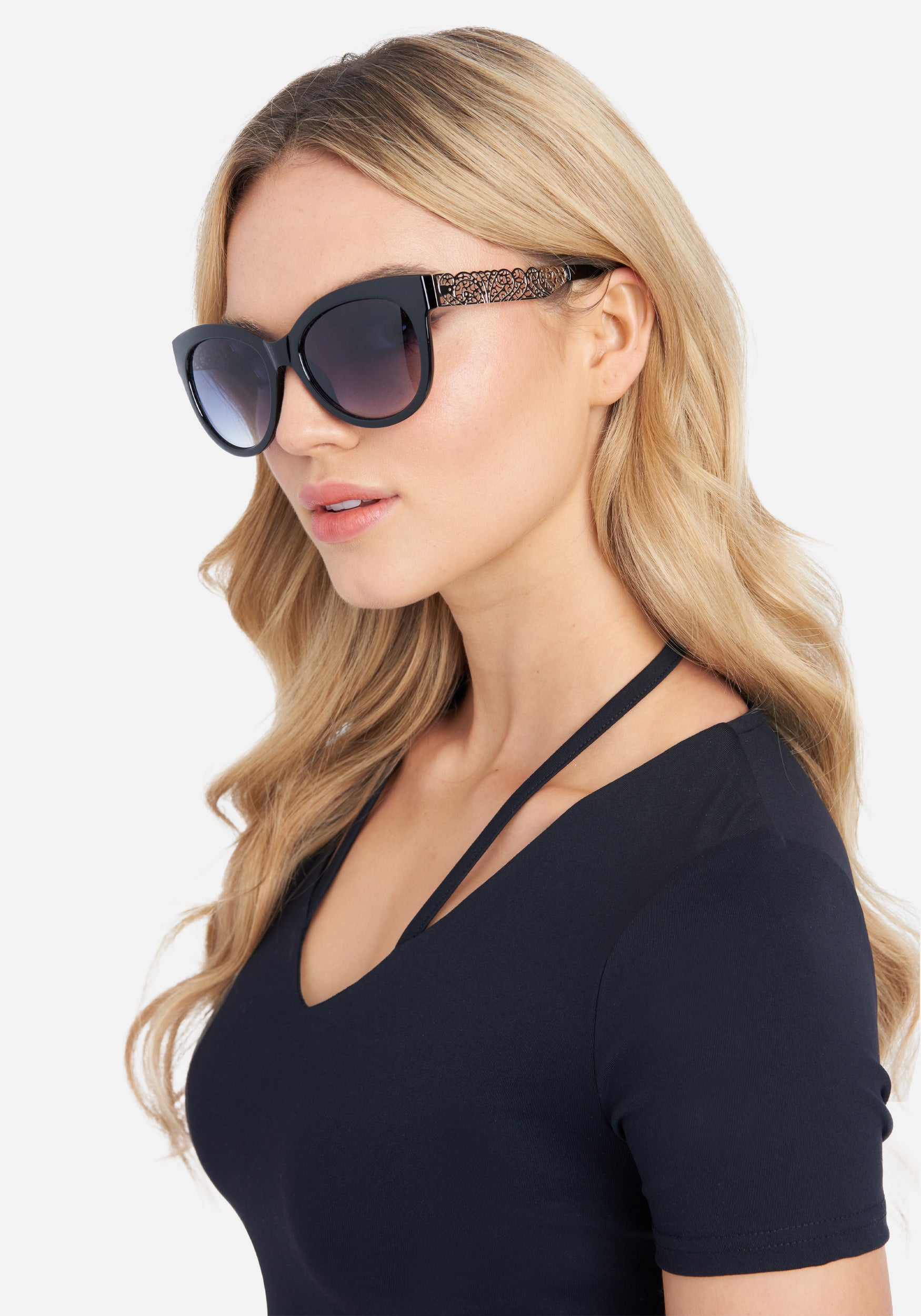 Filigree Cat-Eye Sunglasses