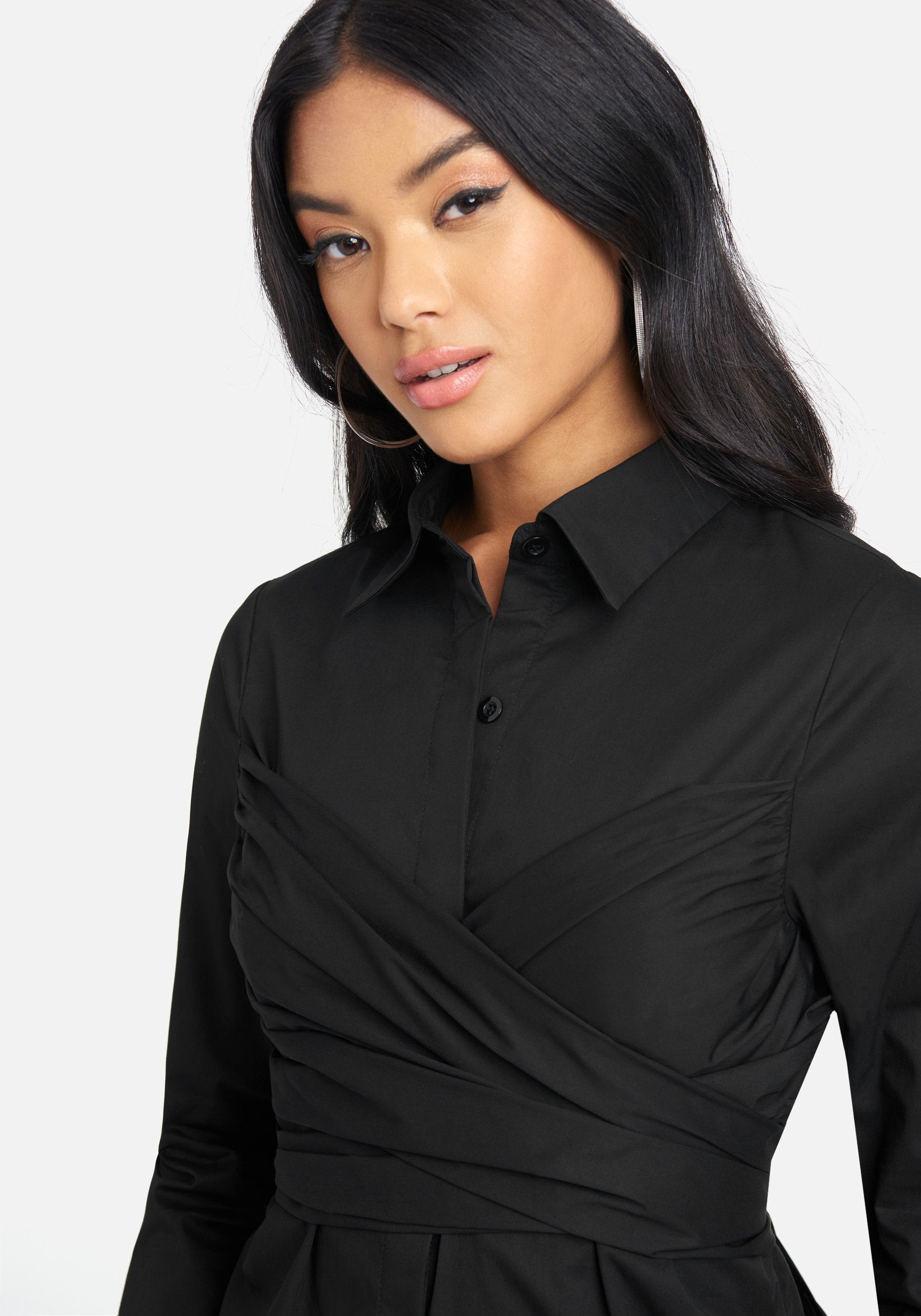 Stretch Poplin Shirt Dress