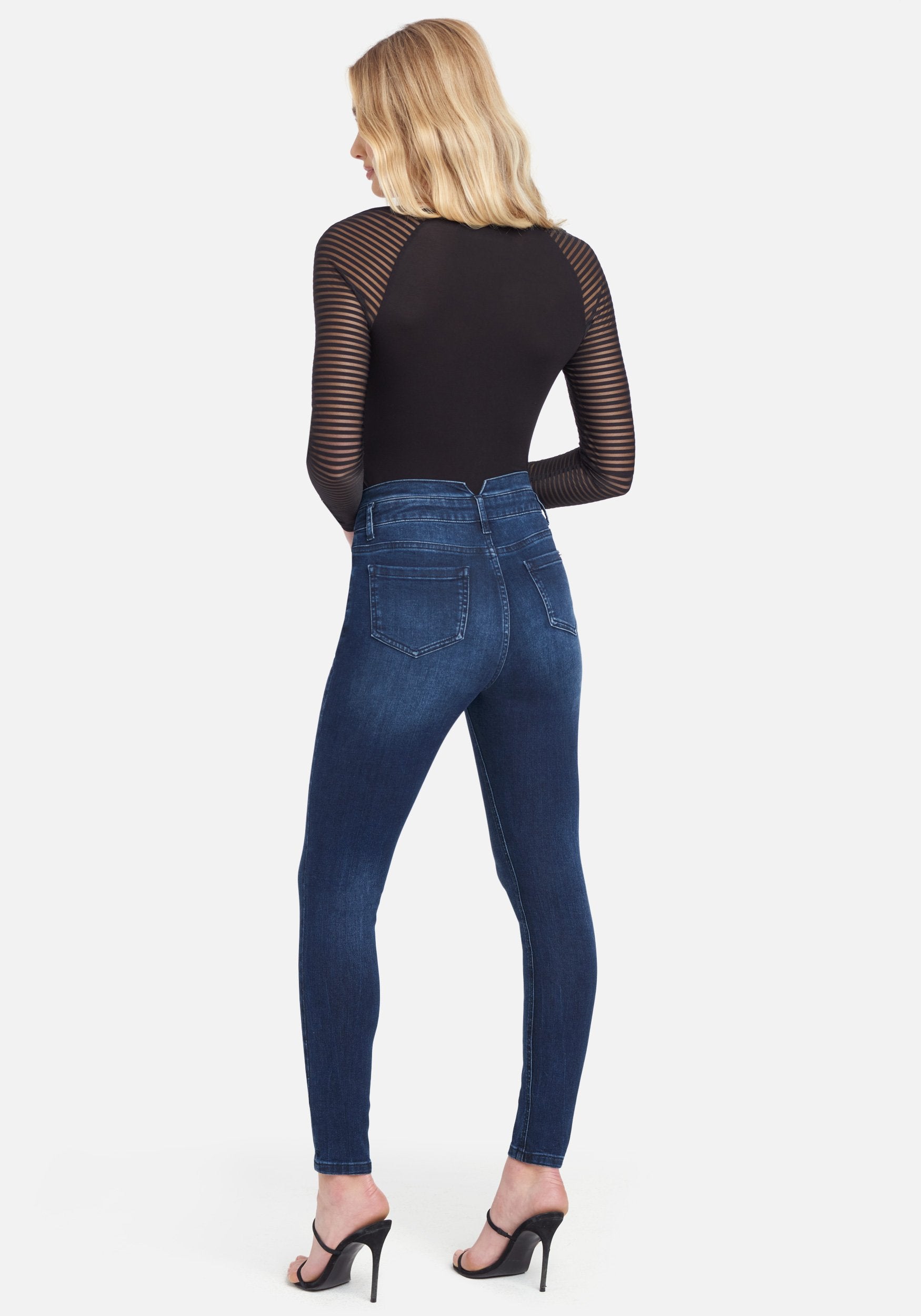 High Waistedbutton Front Jeans