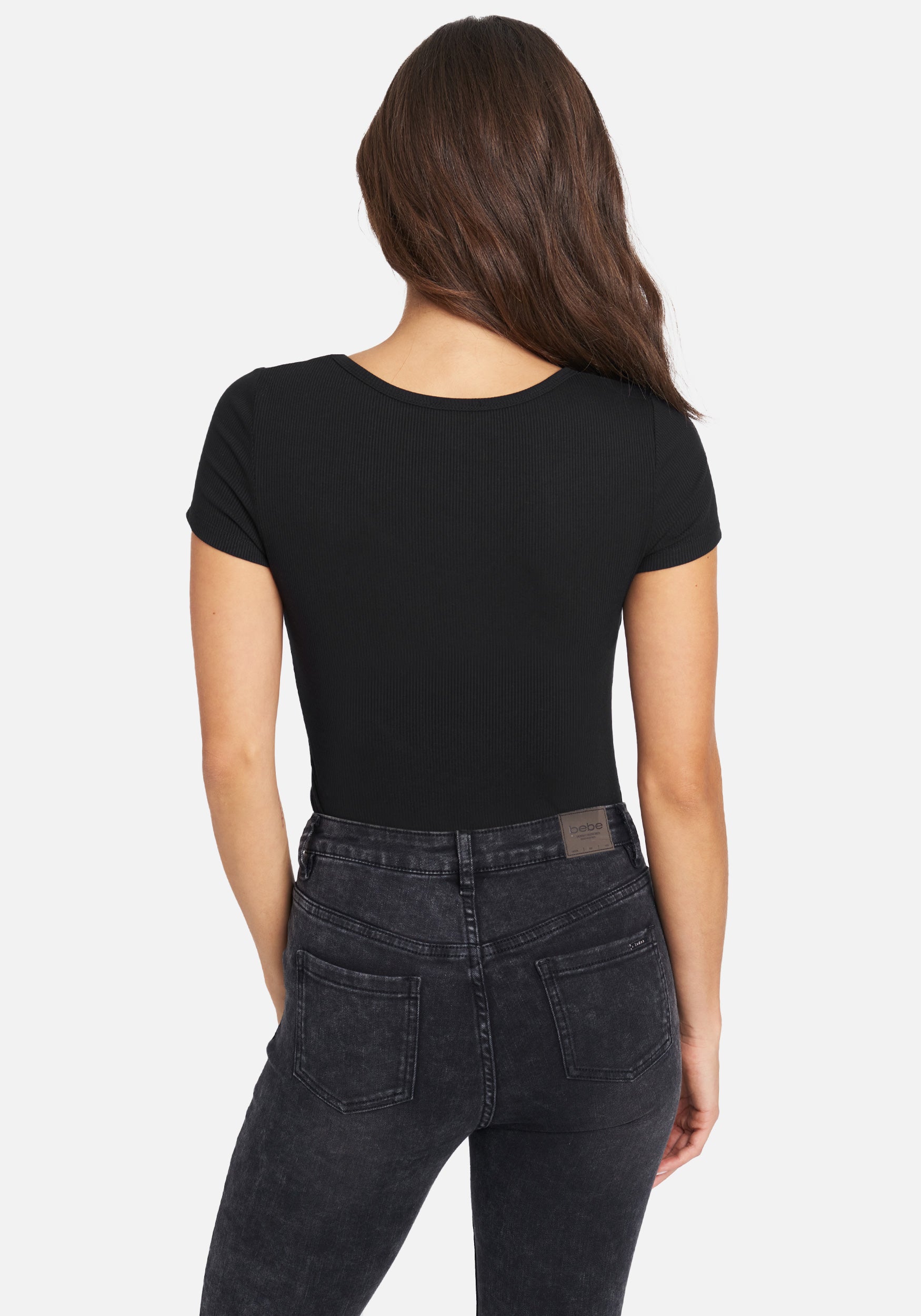 Crystal Logo V-Neck Short Sleeves Tee