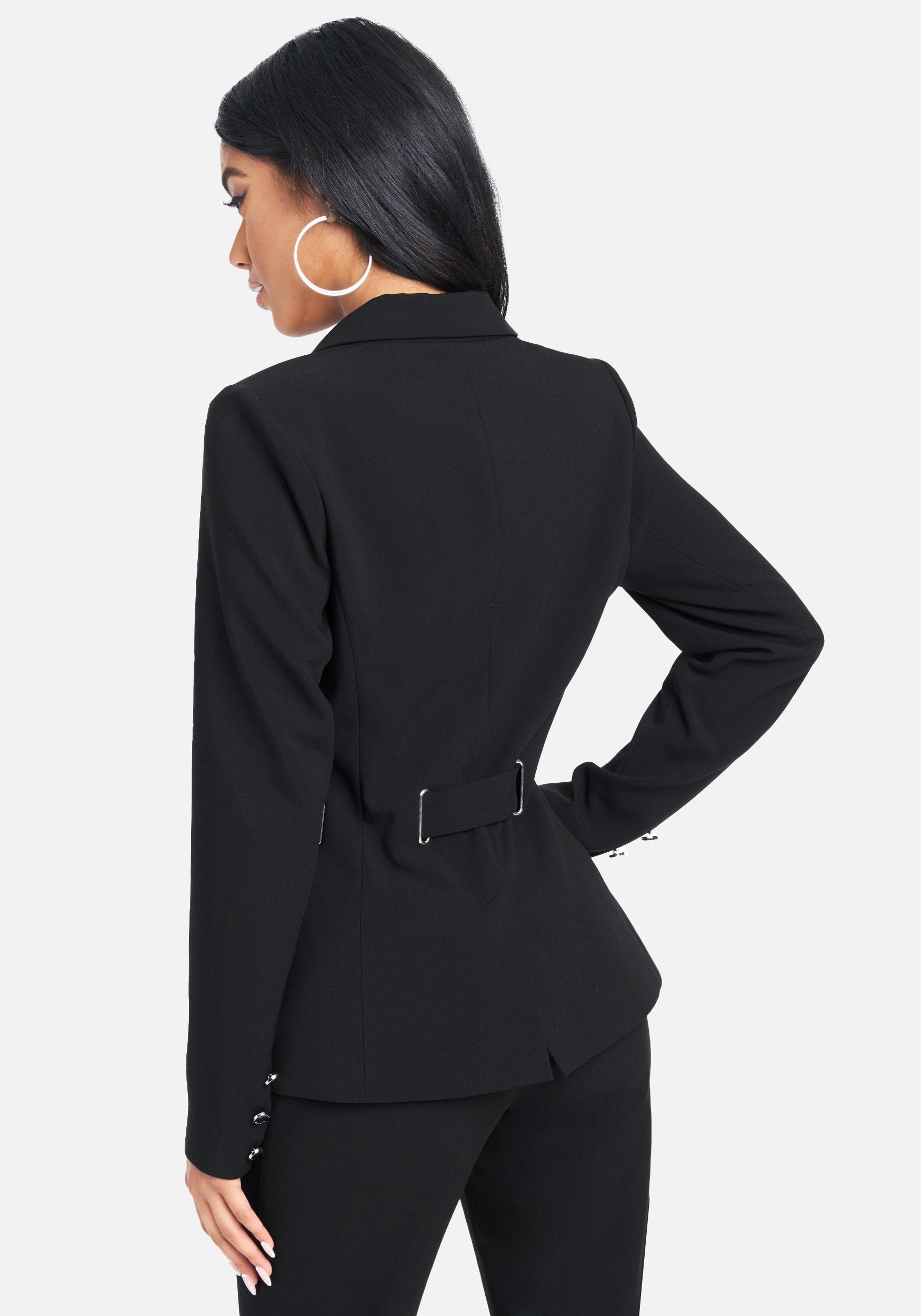 Stretch Twill Grommet Blazer