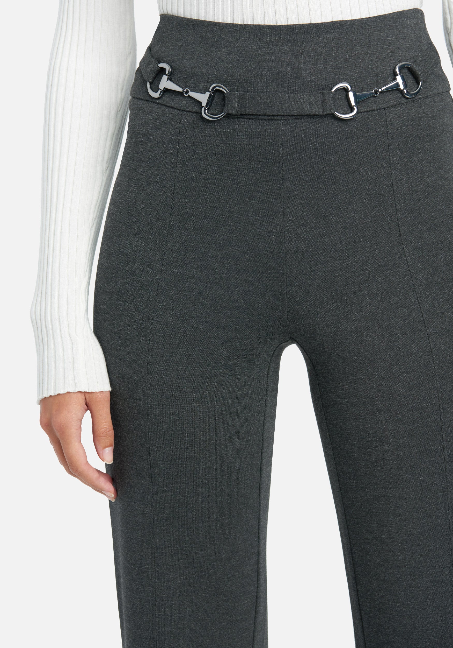 Front Seam With Buckle Detail Pants