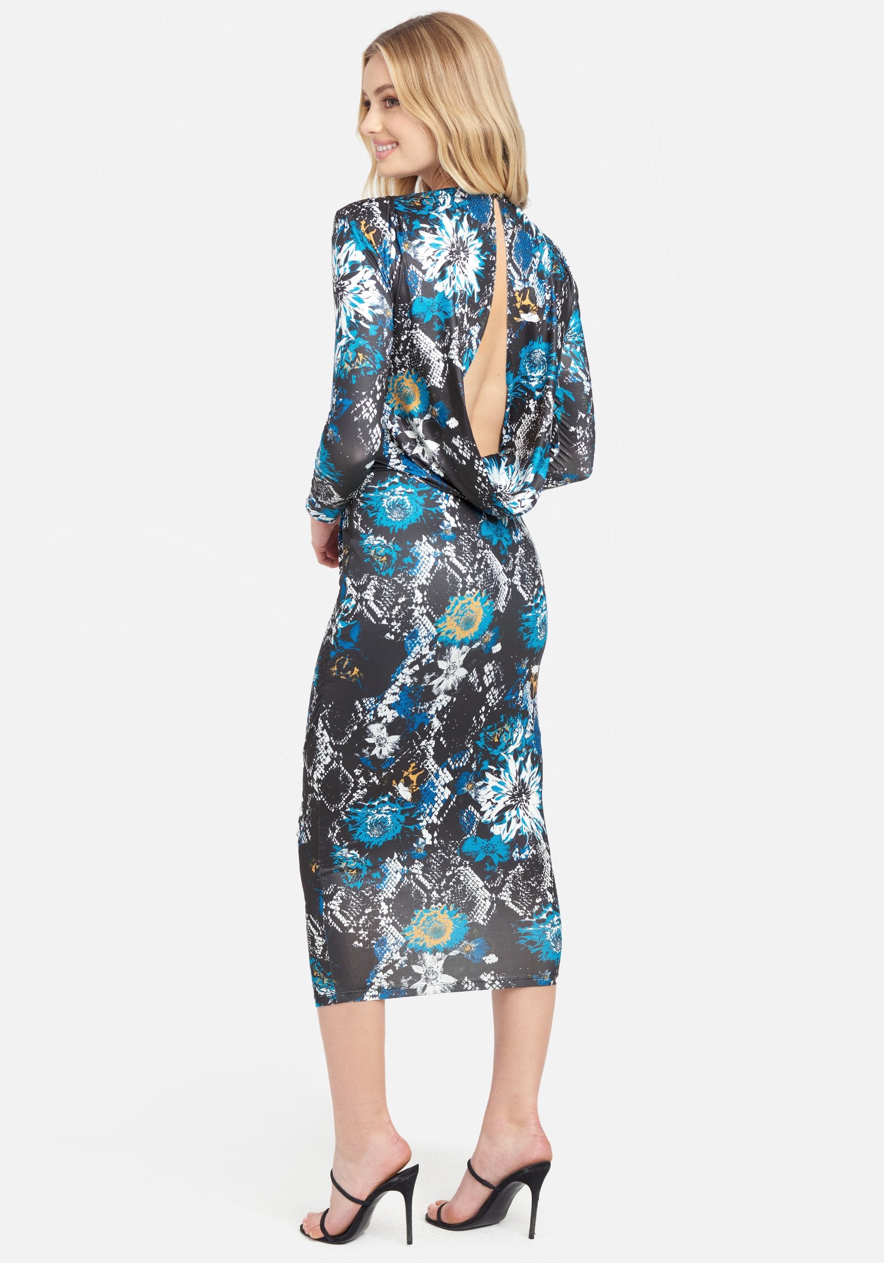 Cowl Back Midi Dress