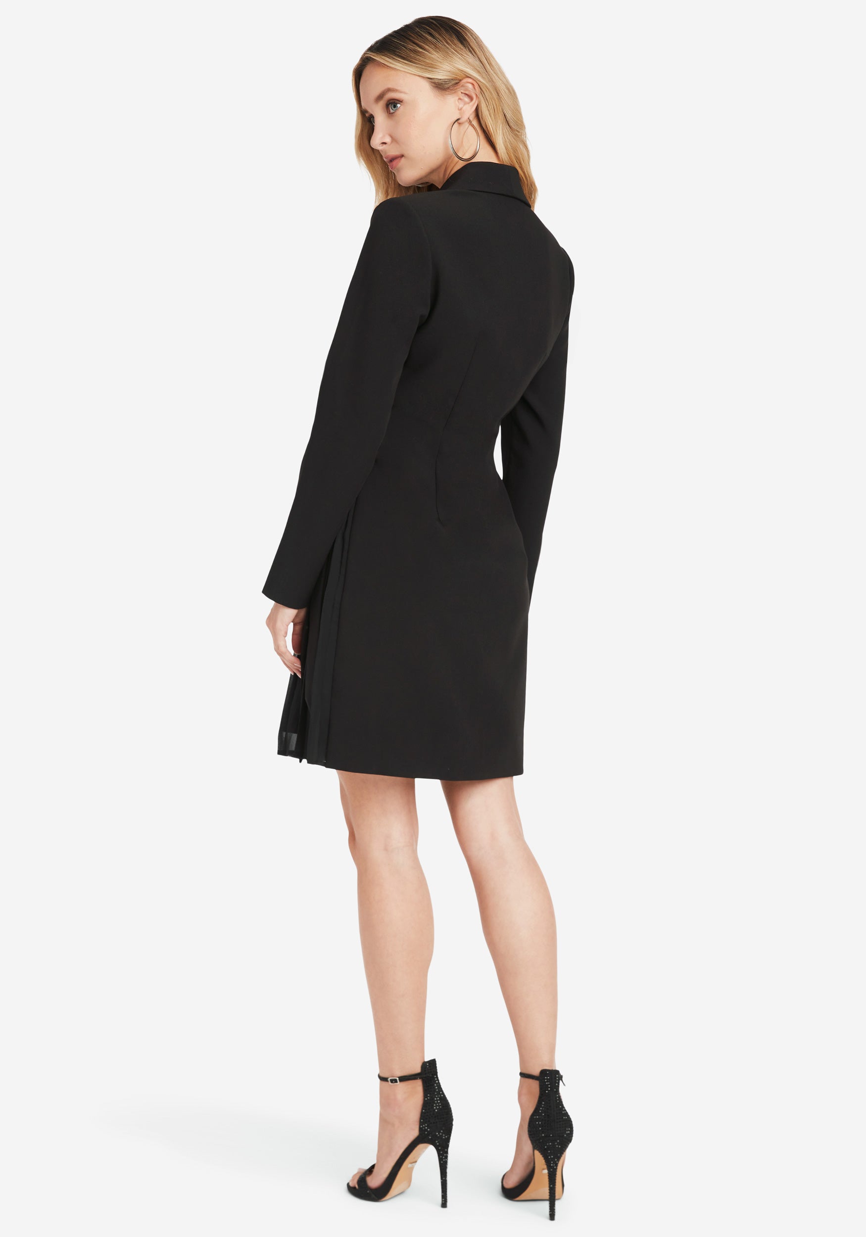 Tie Front Pleated Blazer Dress