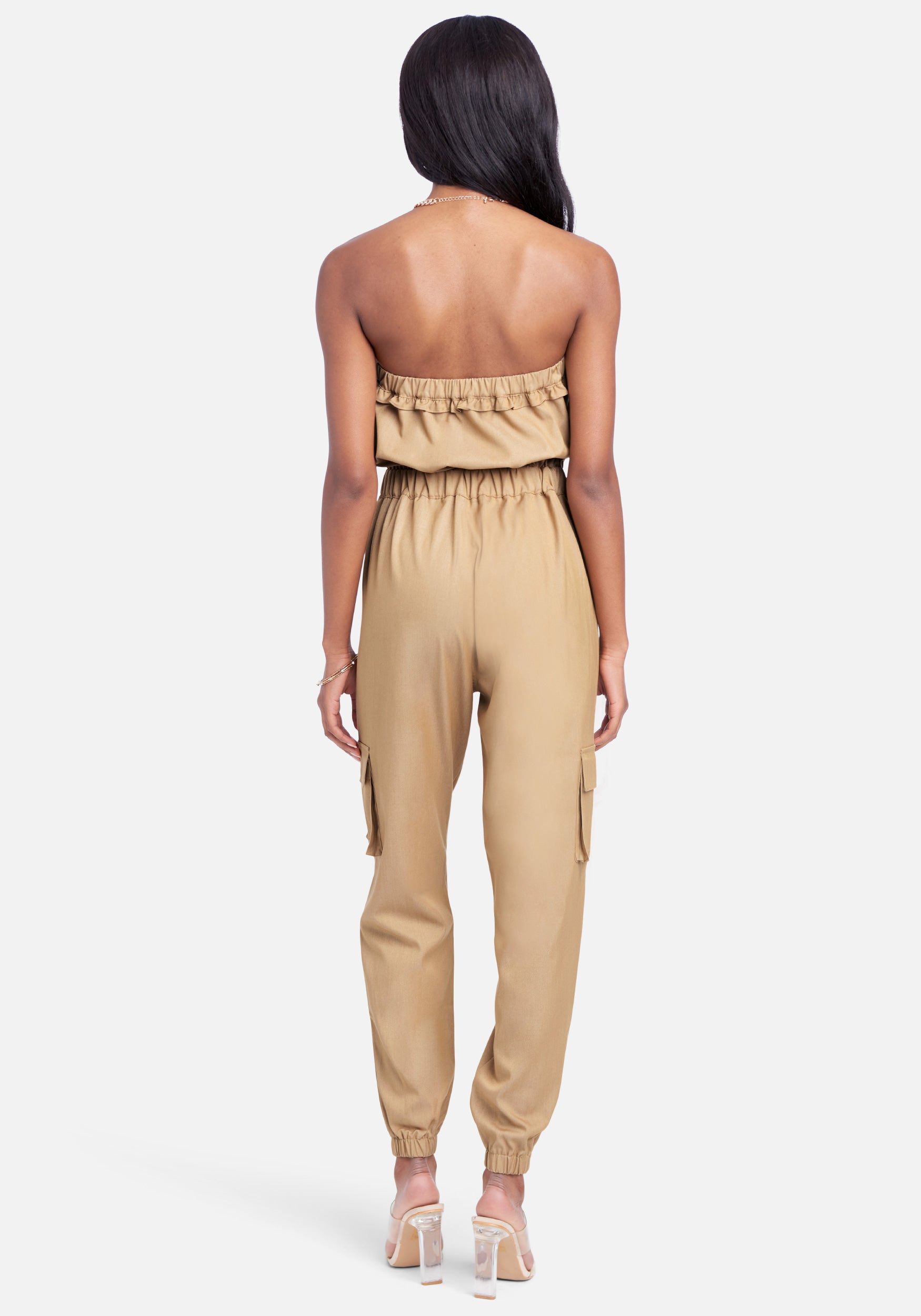Strapless Cargo Pocket Jumpsuit