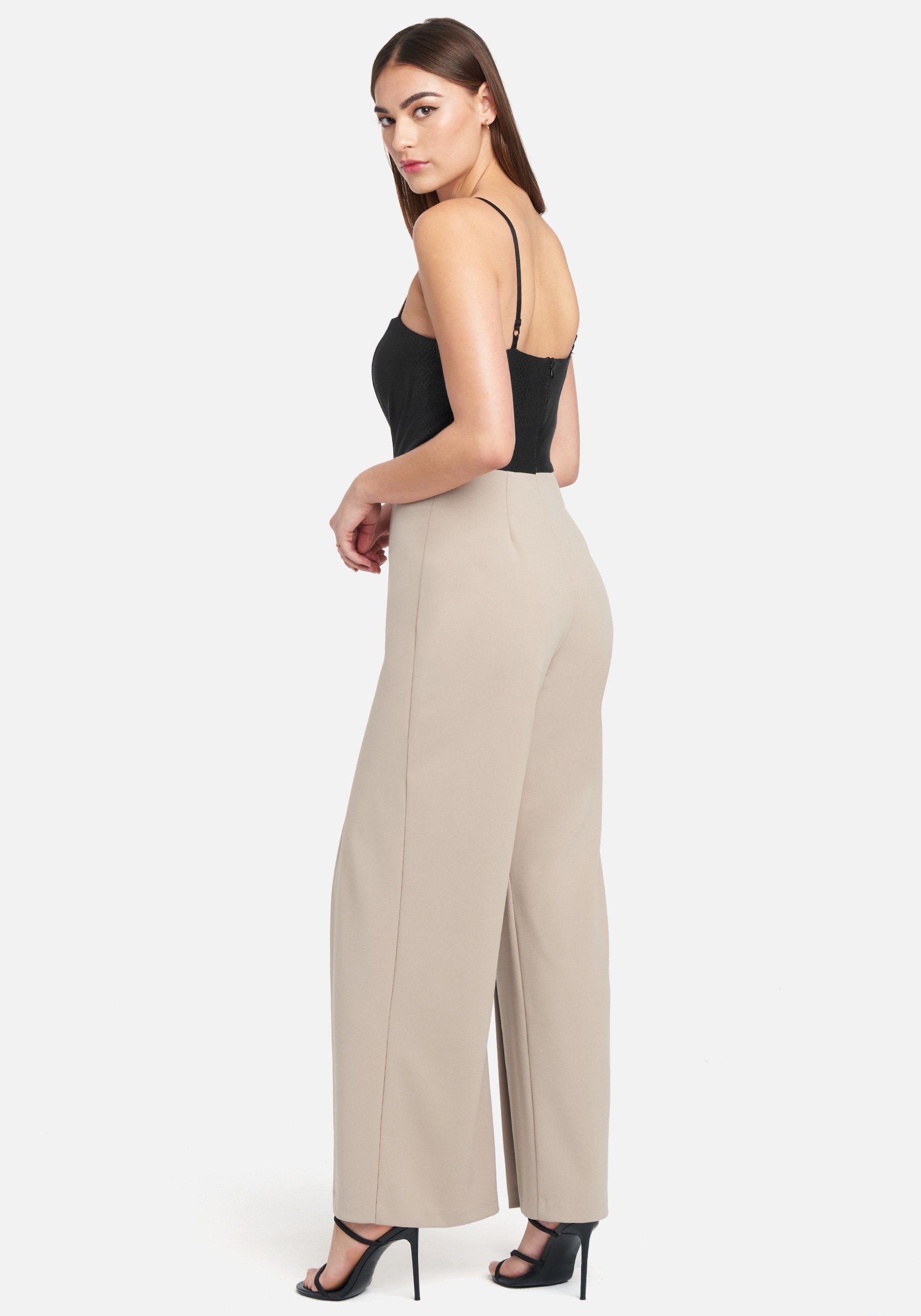 Vegan Leather Open Leg Jumpsuit
