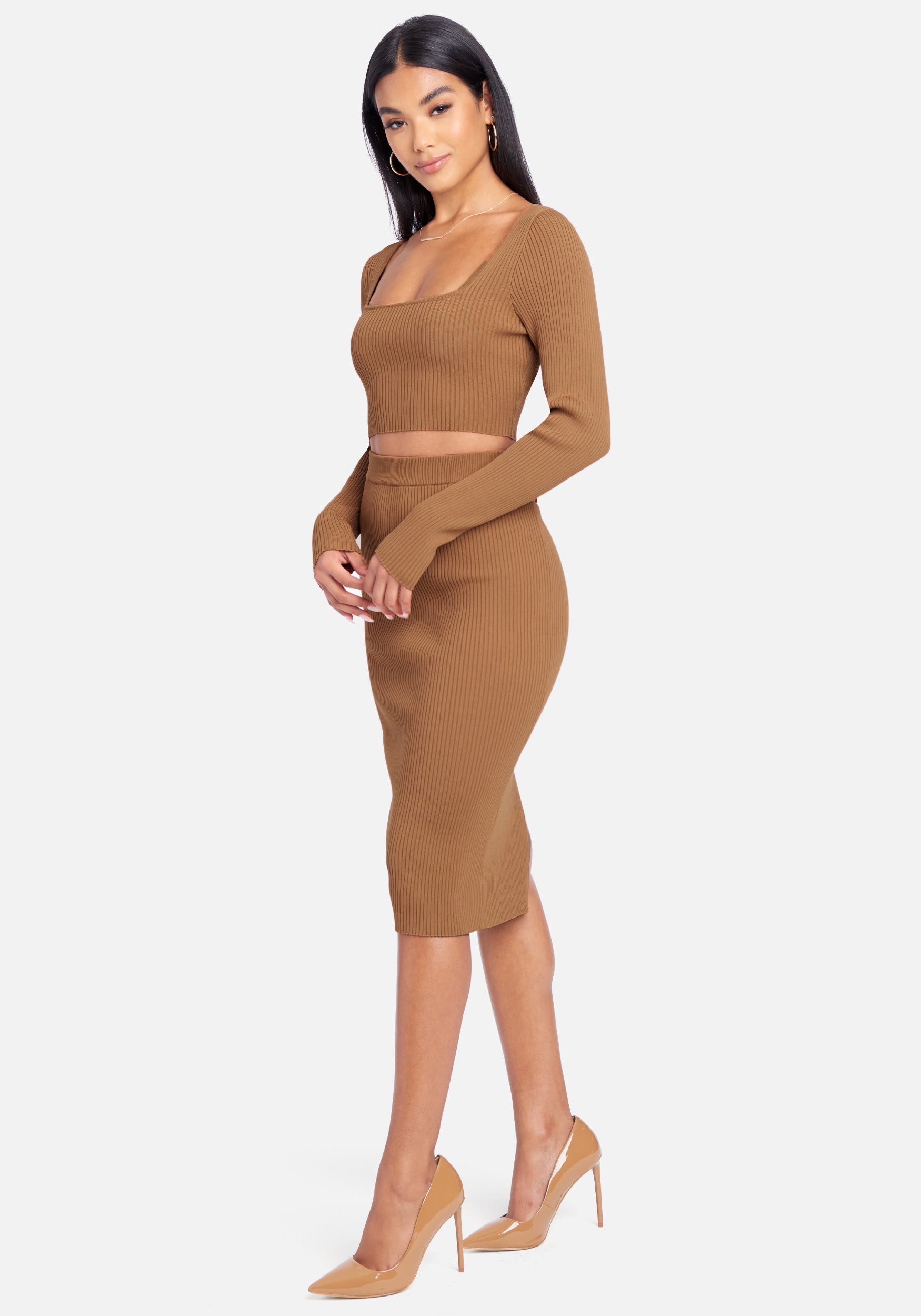 Long Sleeve Two Piece Sweater Dress
