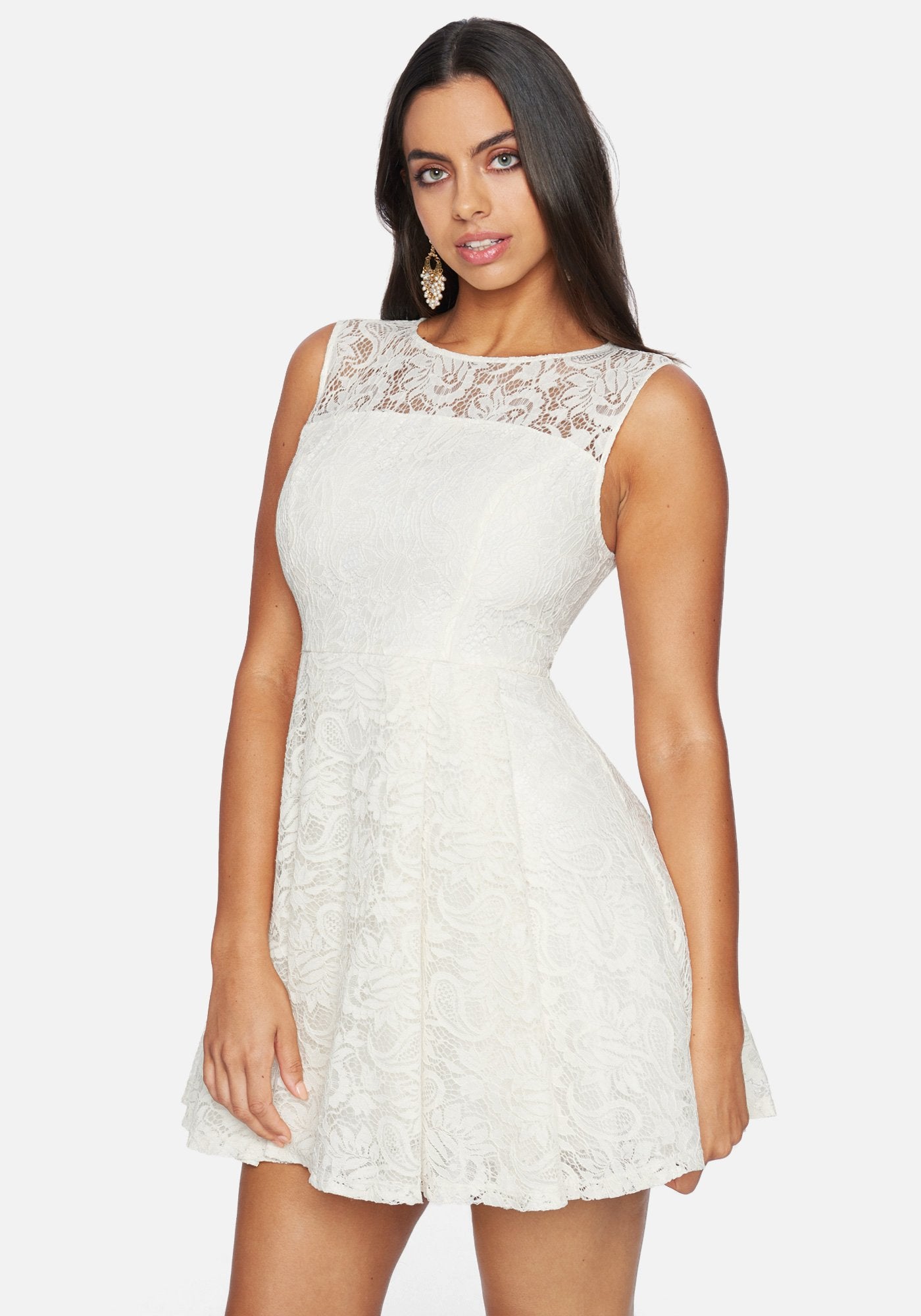 Embroidered Fit And Flare Dress