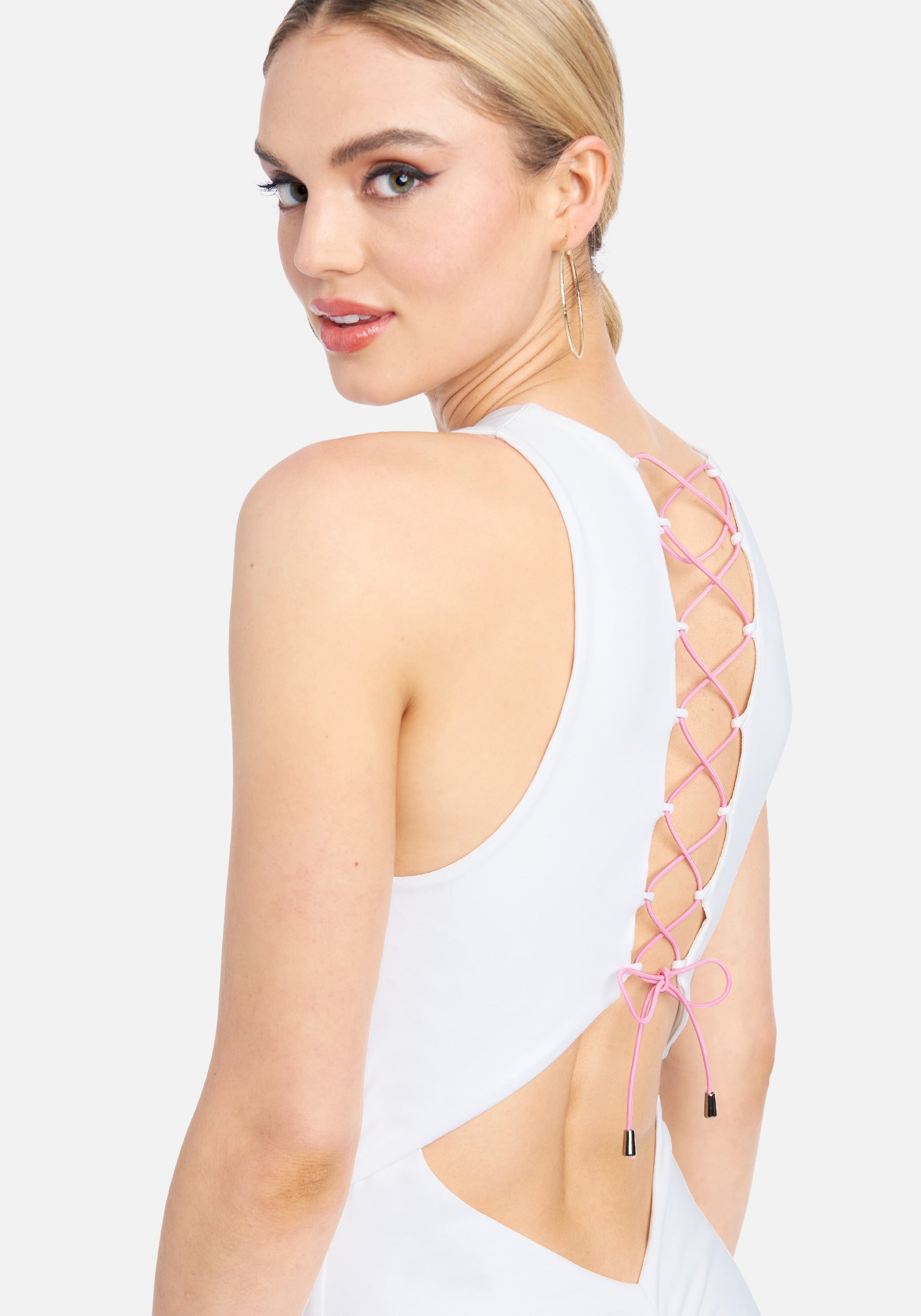 Open Back Lace Up Dress