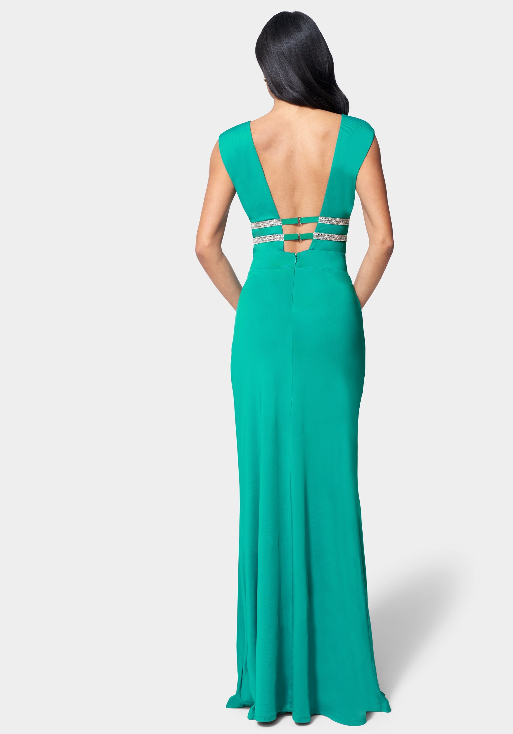 Illusion Cutout Sparkle Gown