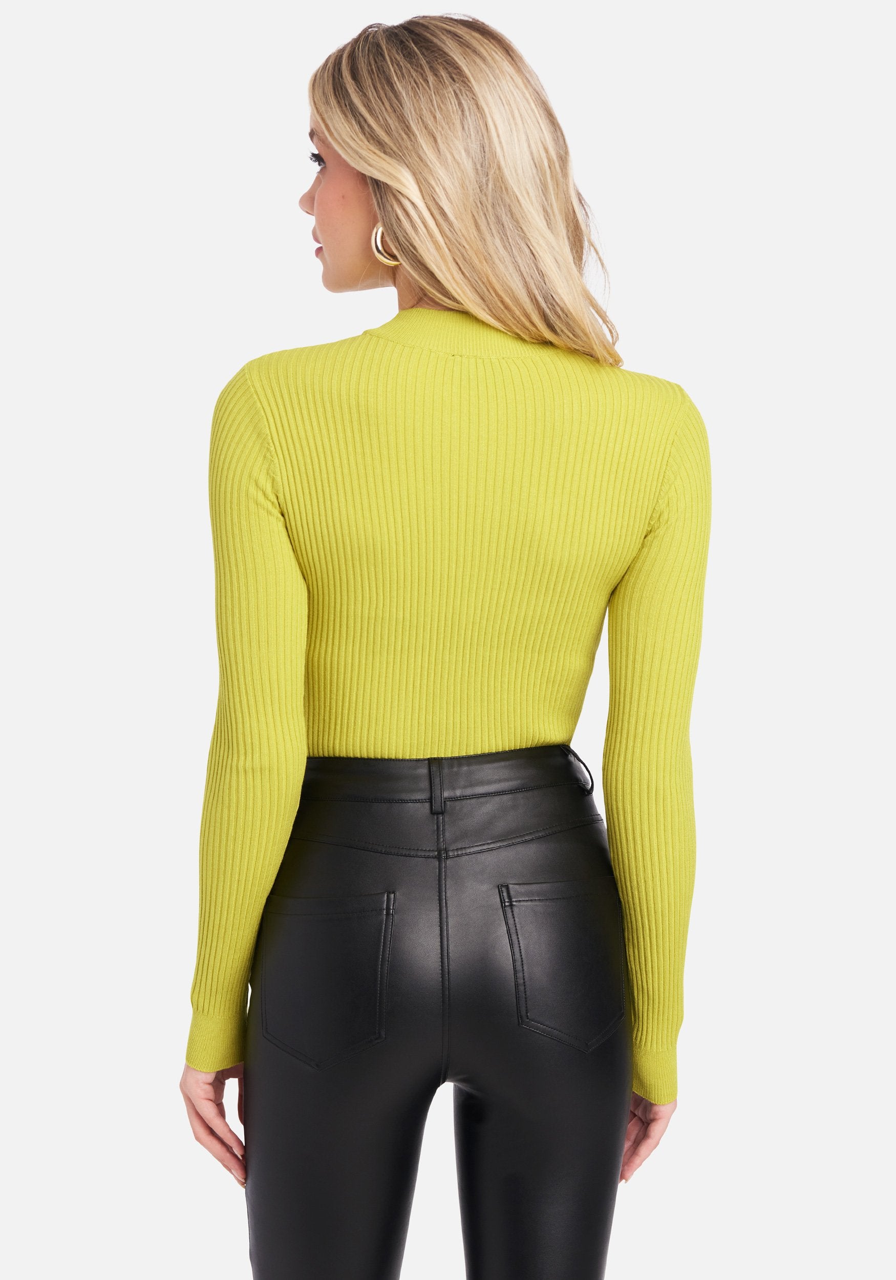 Gold Button Mock Neck Sweater