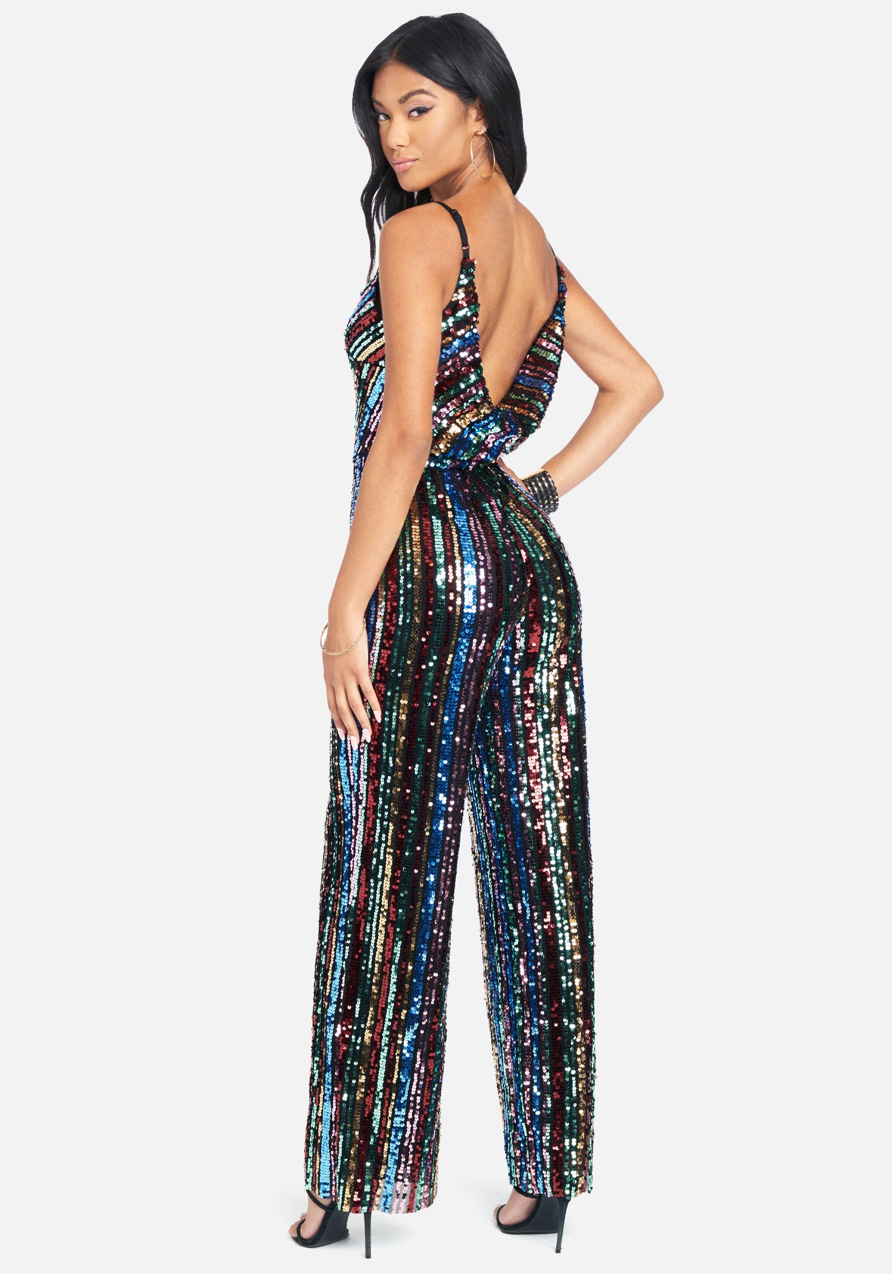 Sequin Cowl Back Jumpsuit