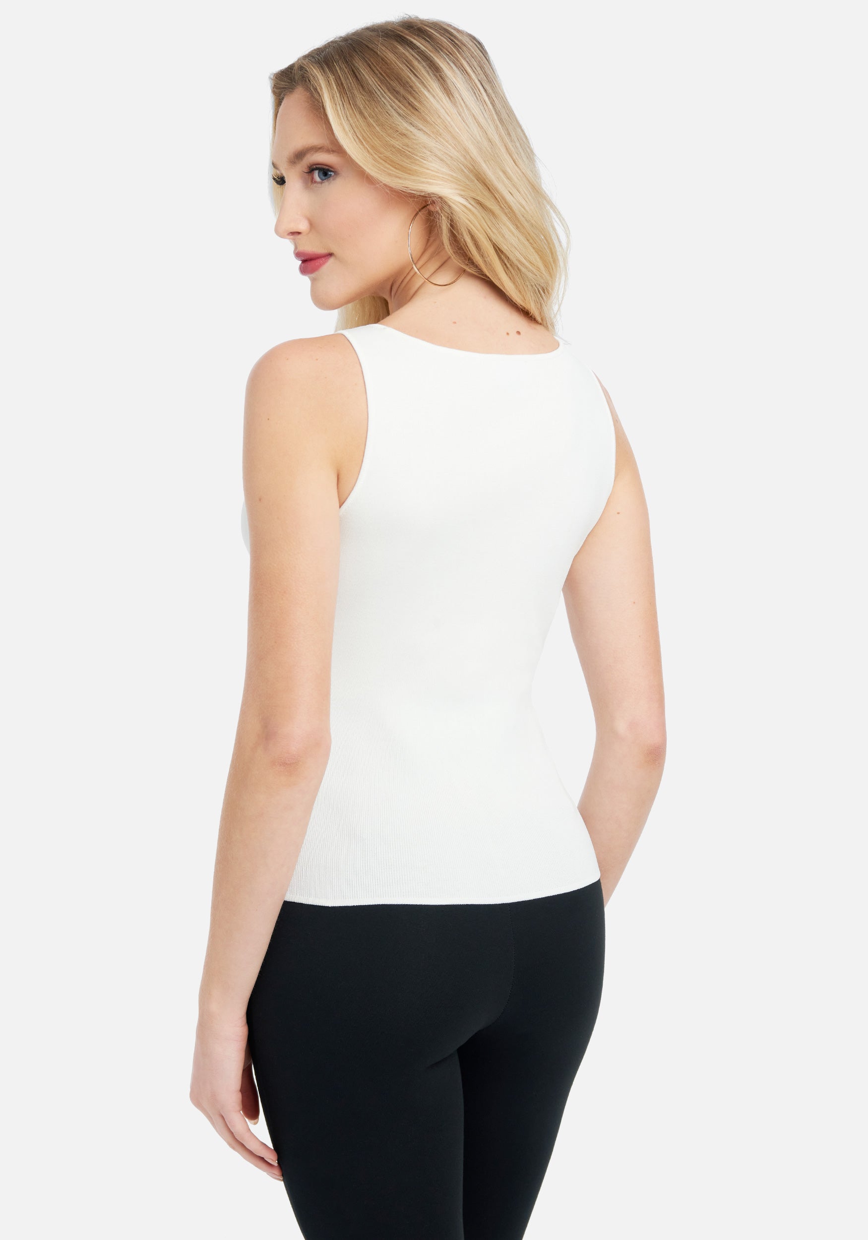 Sweater Knit Front Belt Fitted Top