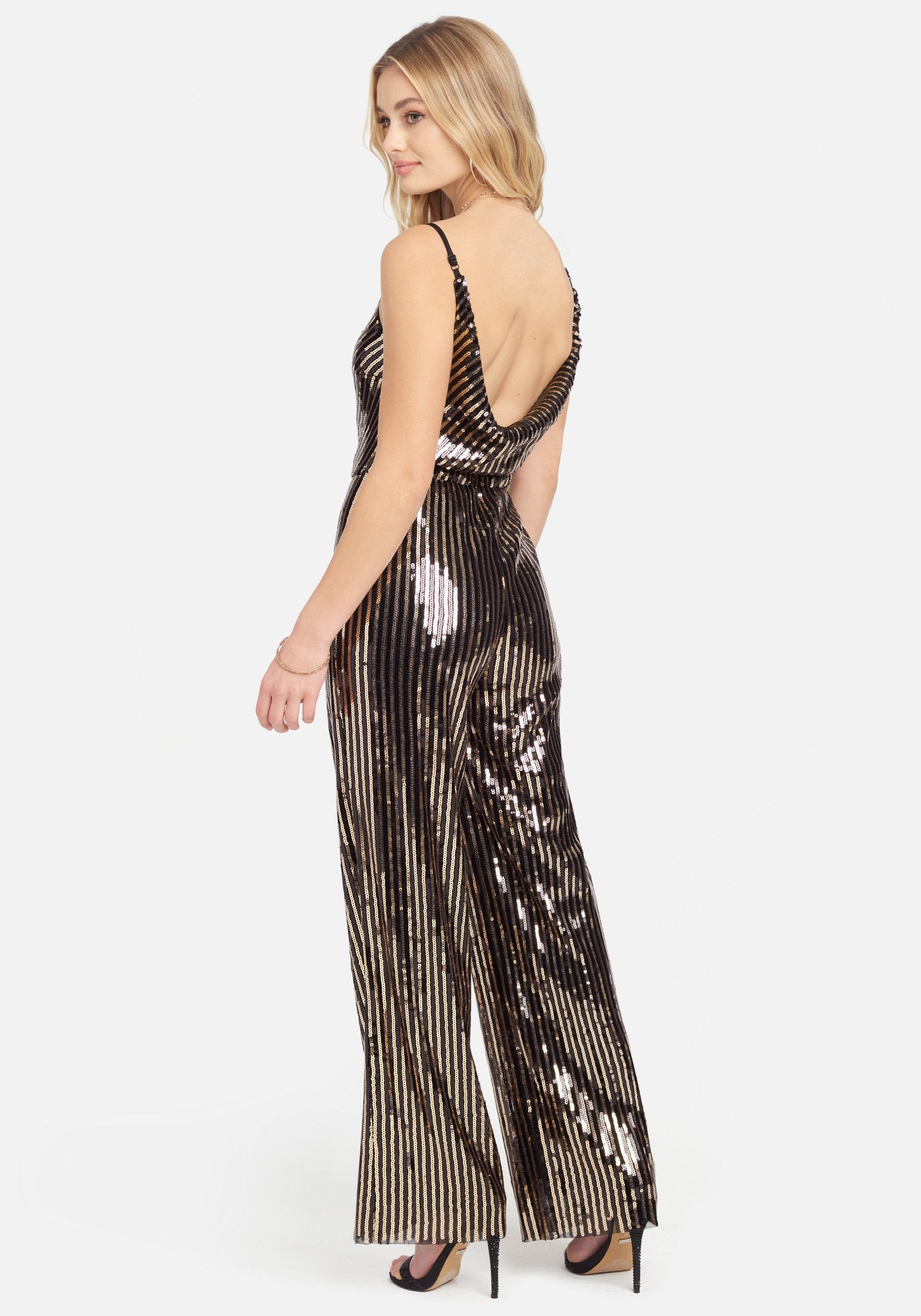 Sequin Cowl Back Jumpsuit