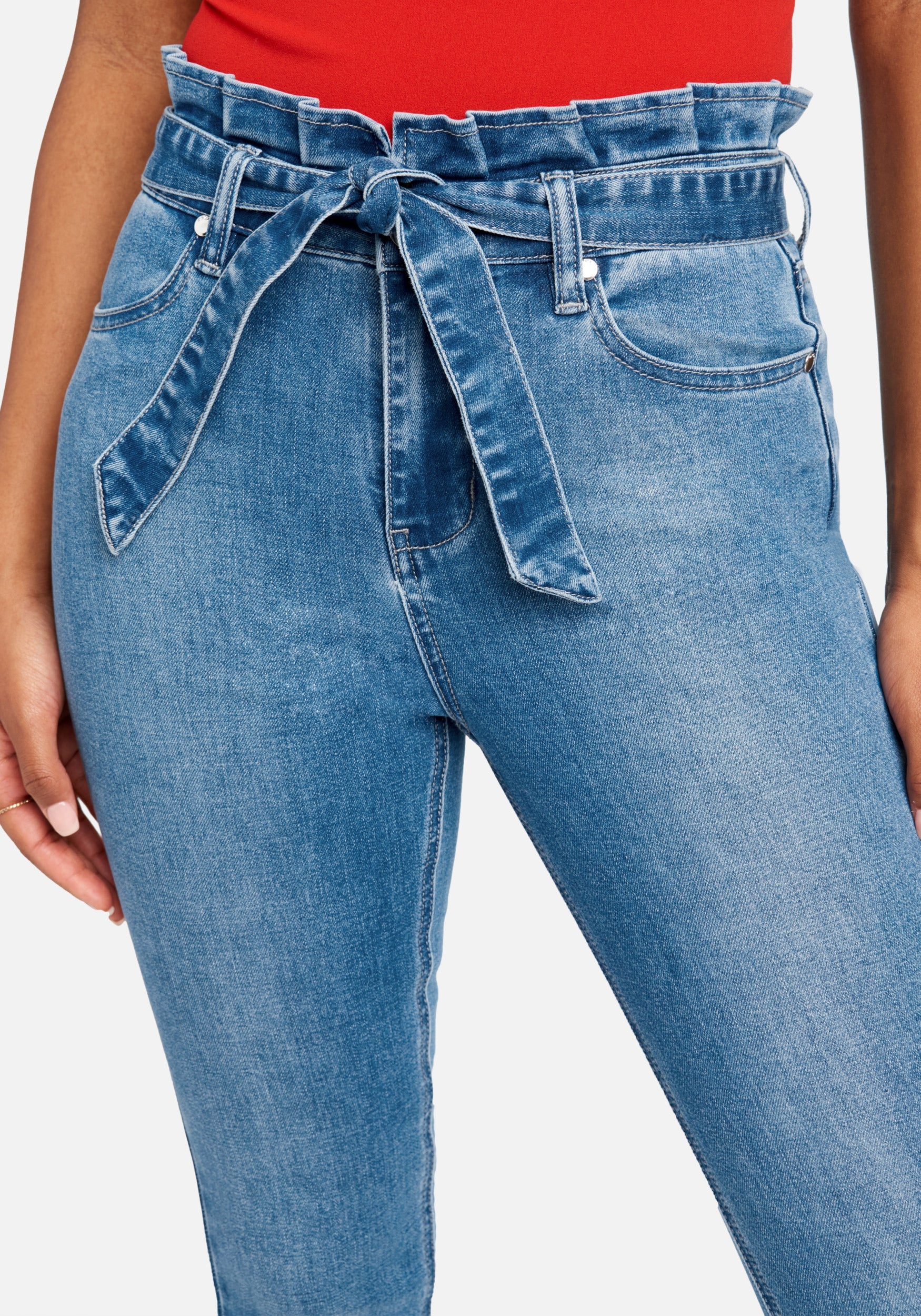 Paperbag Waist Skinny Jeans