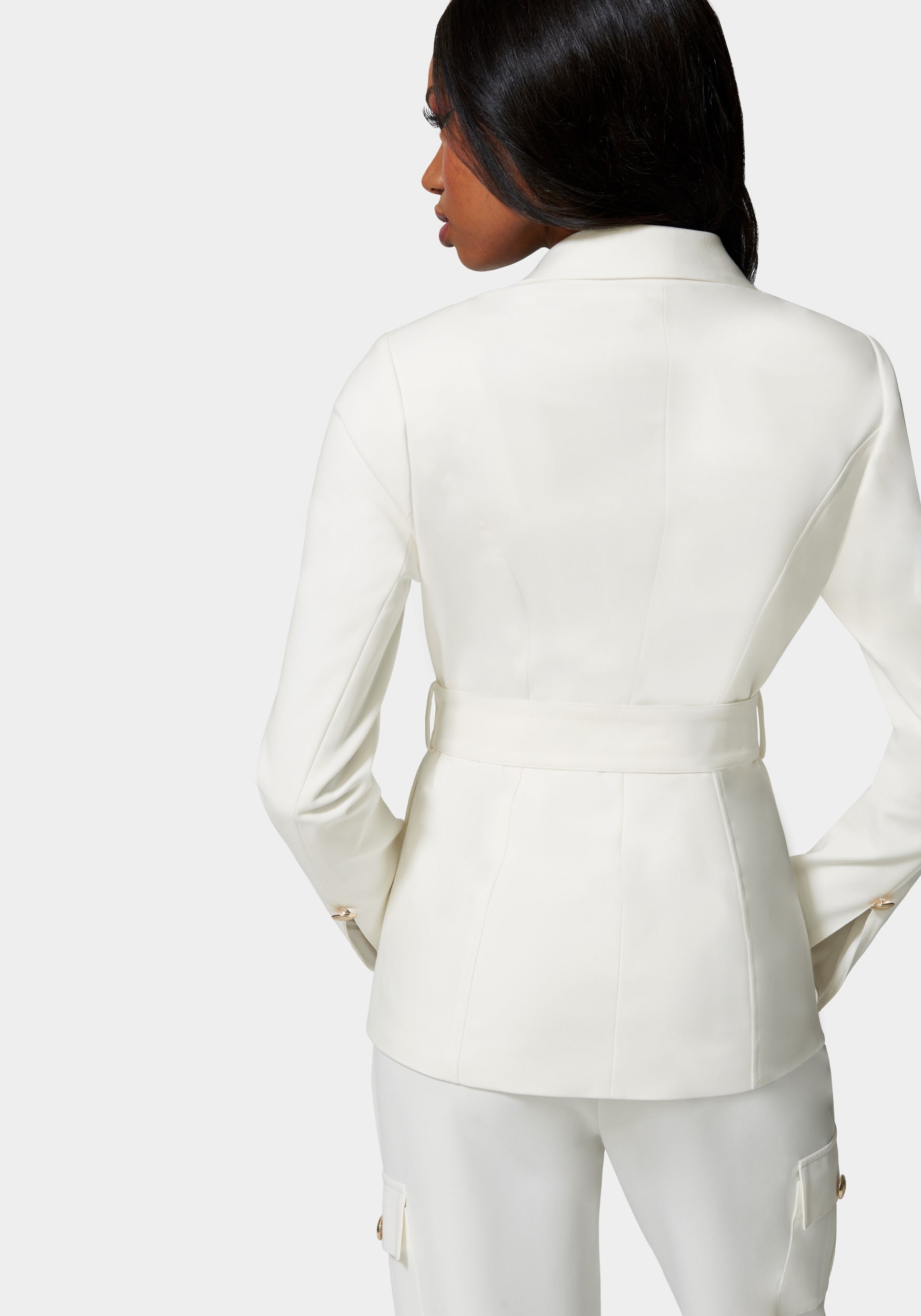 Cotton Sateen Belted Pocket Jacket