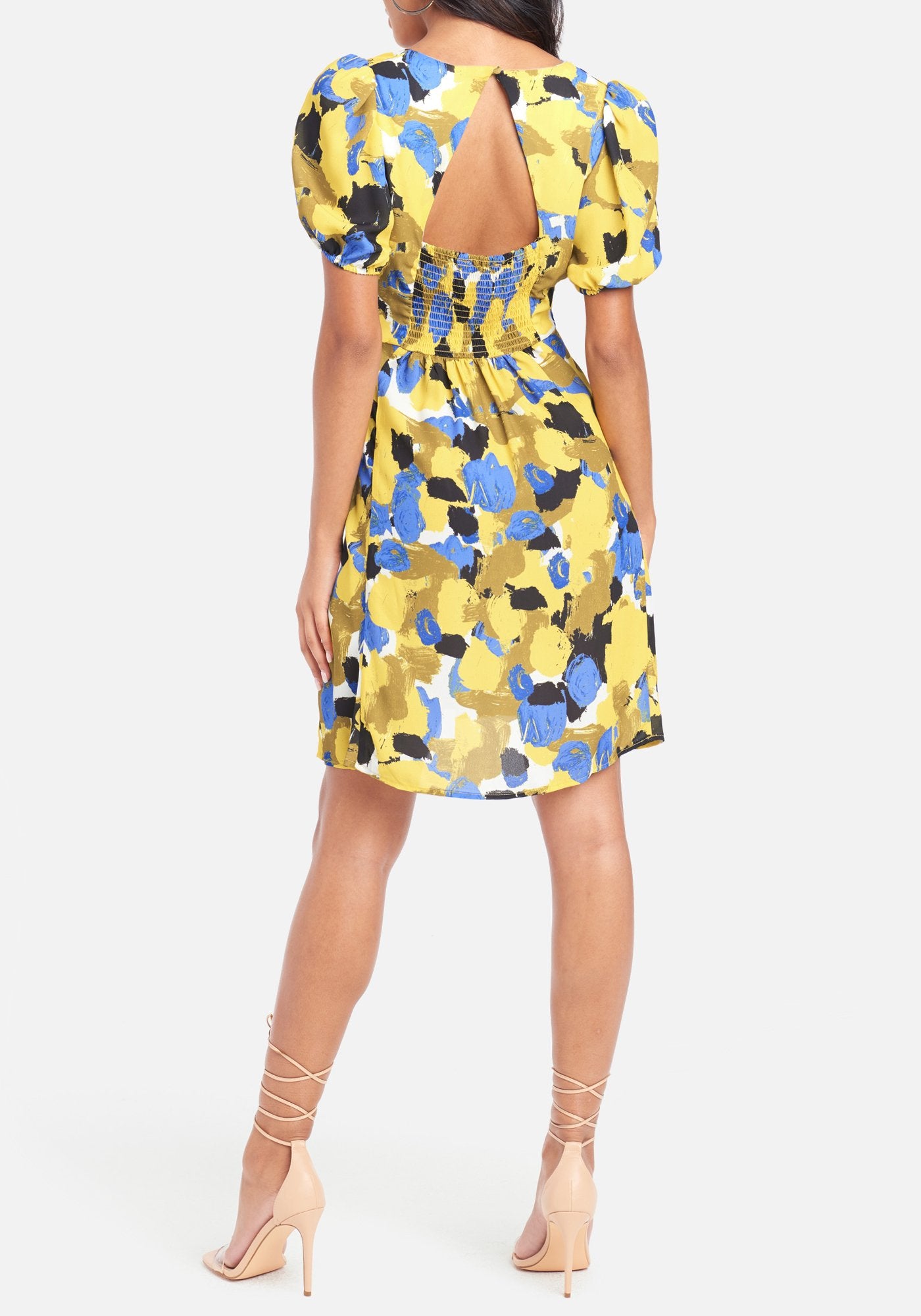 Printed Bodice Shoulder Dress