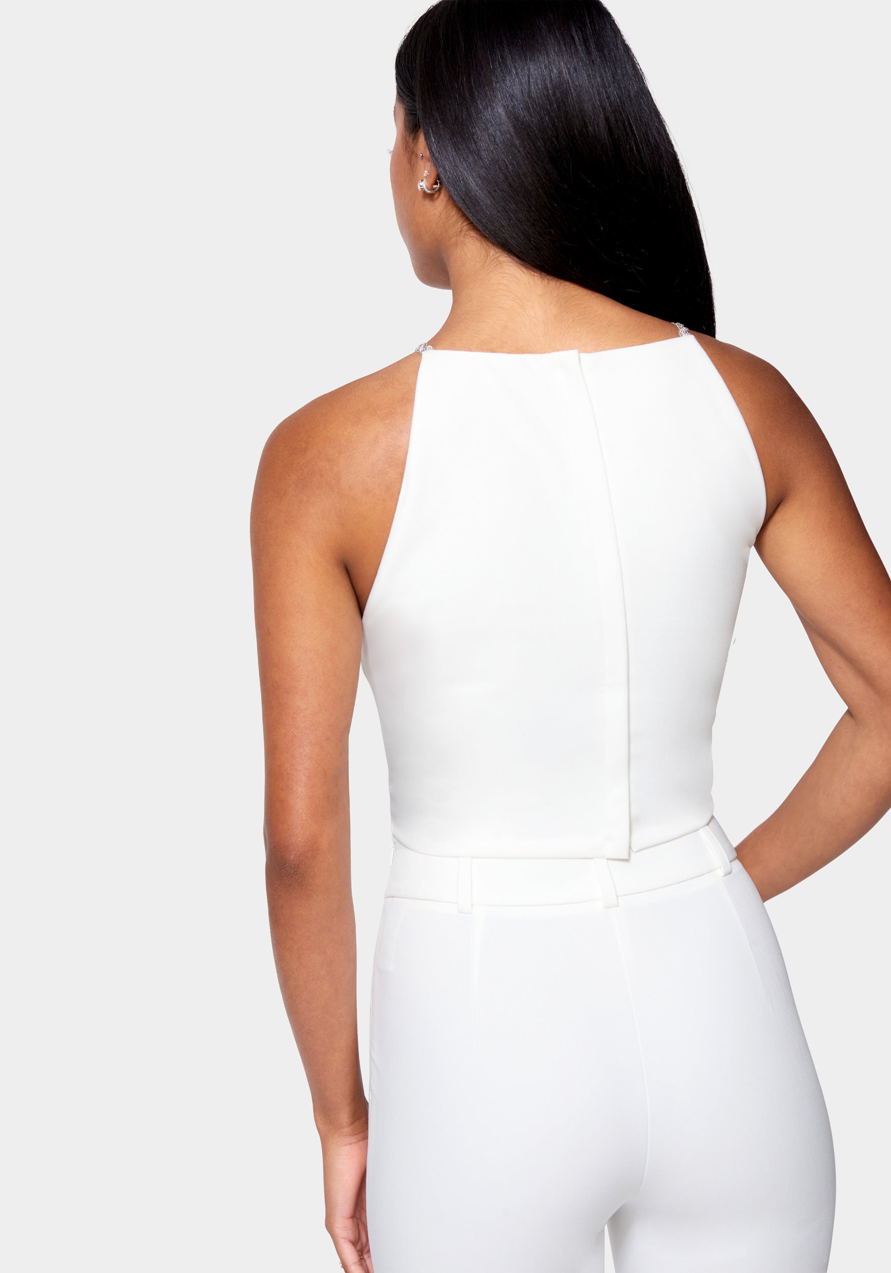 Embellished Neck Woven Top