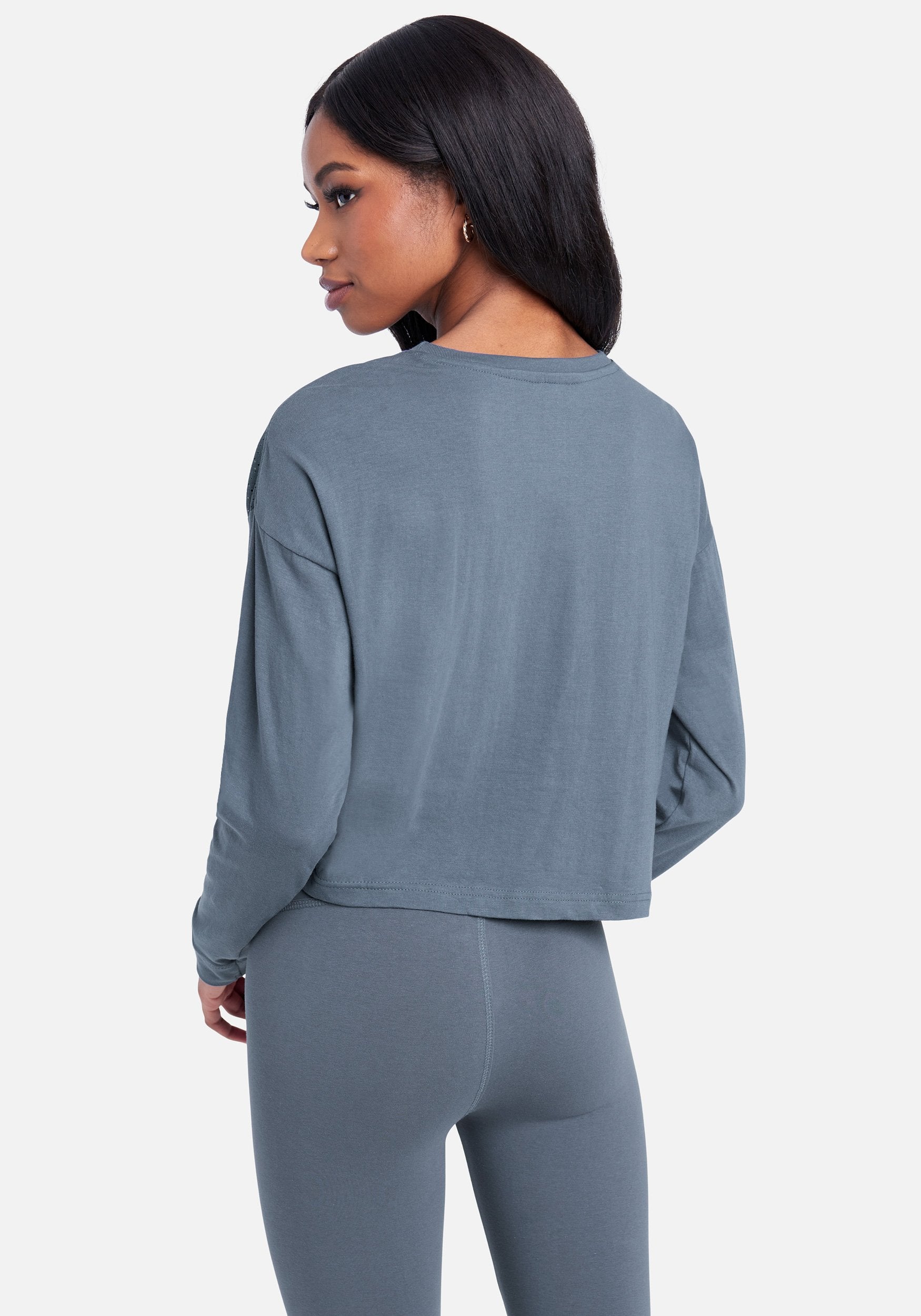 Bebe Logo Sequin Long Sleeve Top