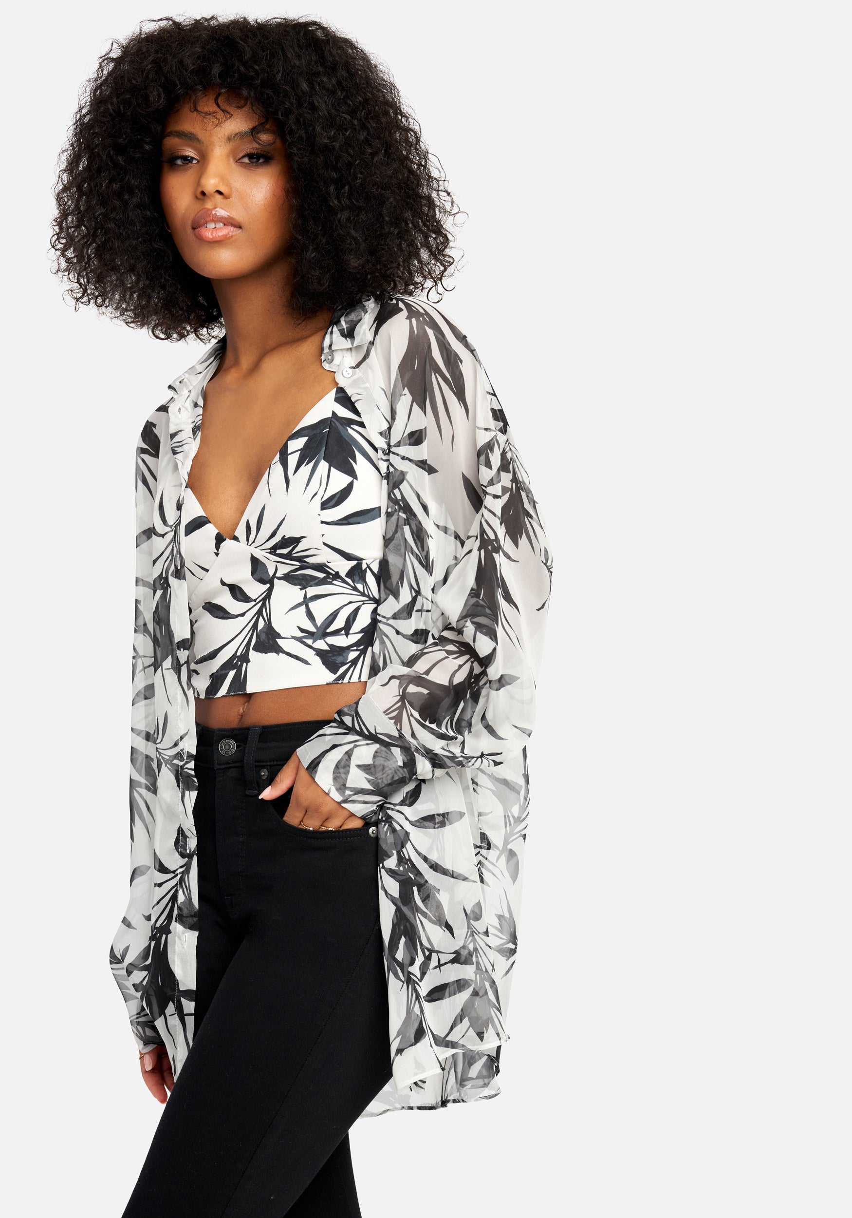 Satin Bustier Top With Matching Chiffon Blouse