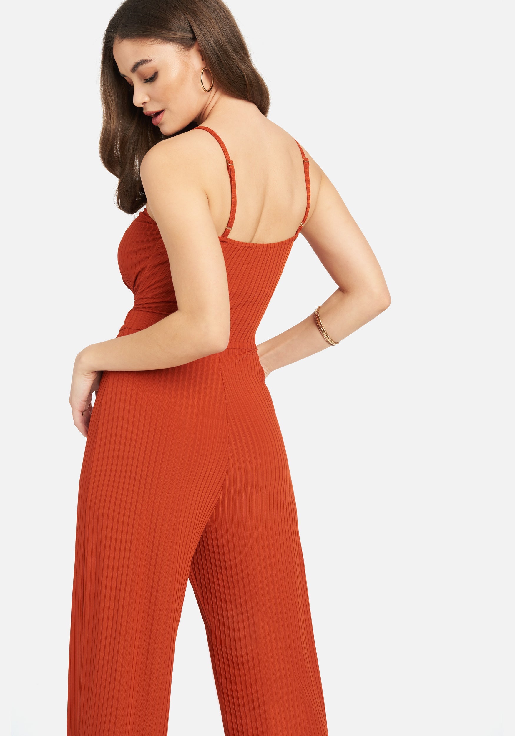 Knot Waist Slinky Knit Jumpsuit