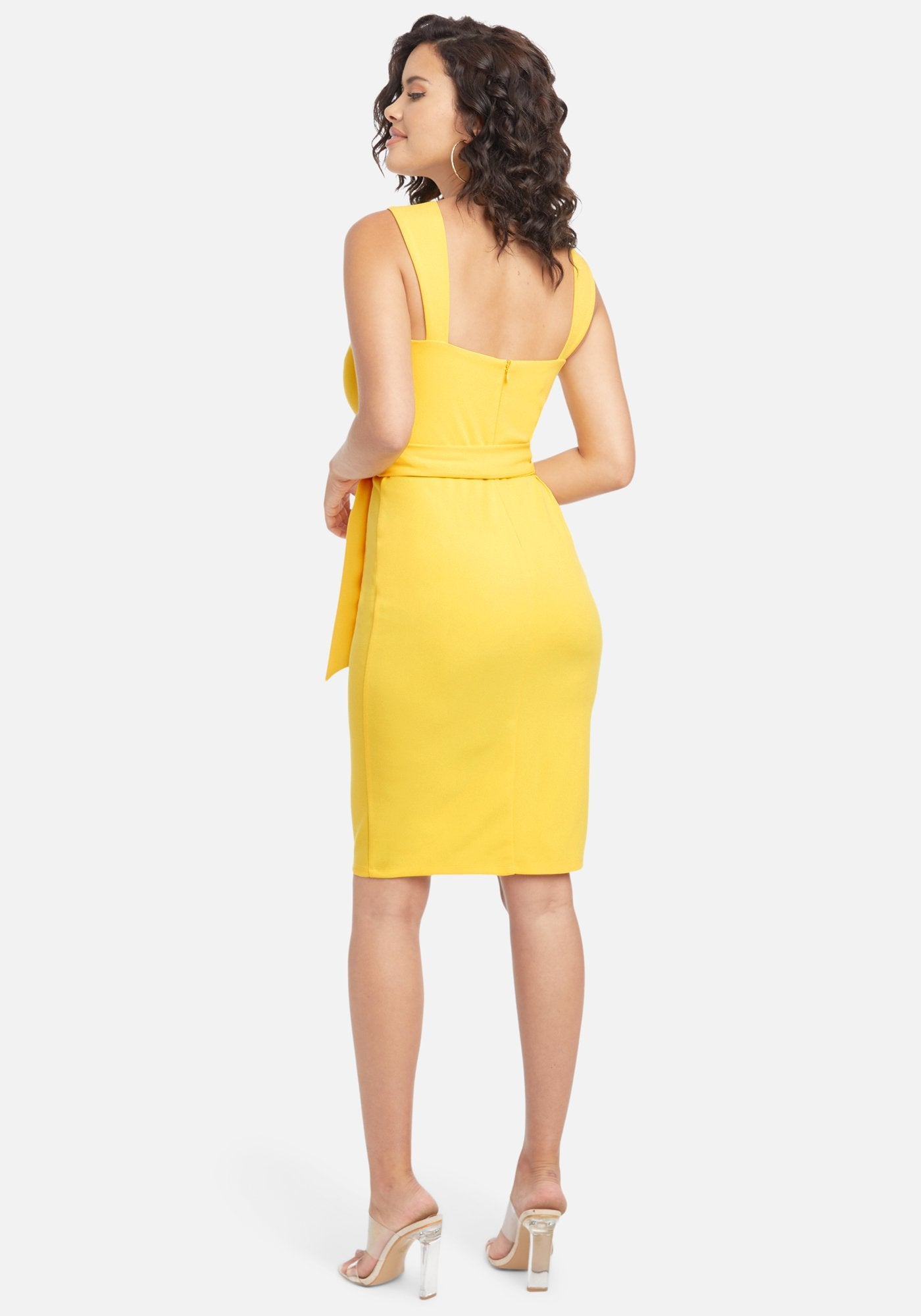 Keyhole Belted Midi Dress