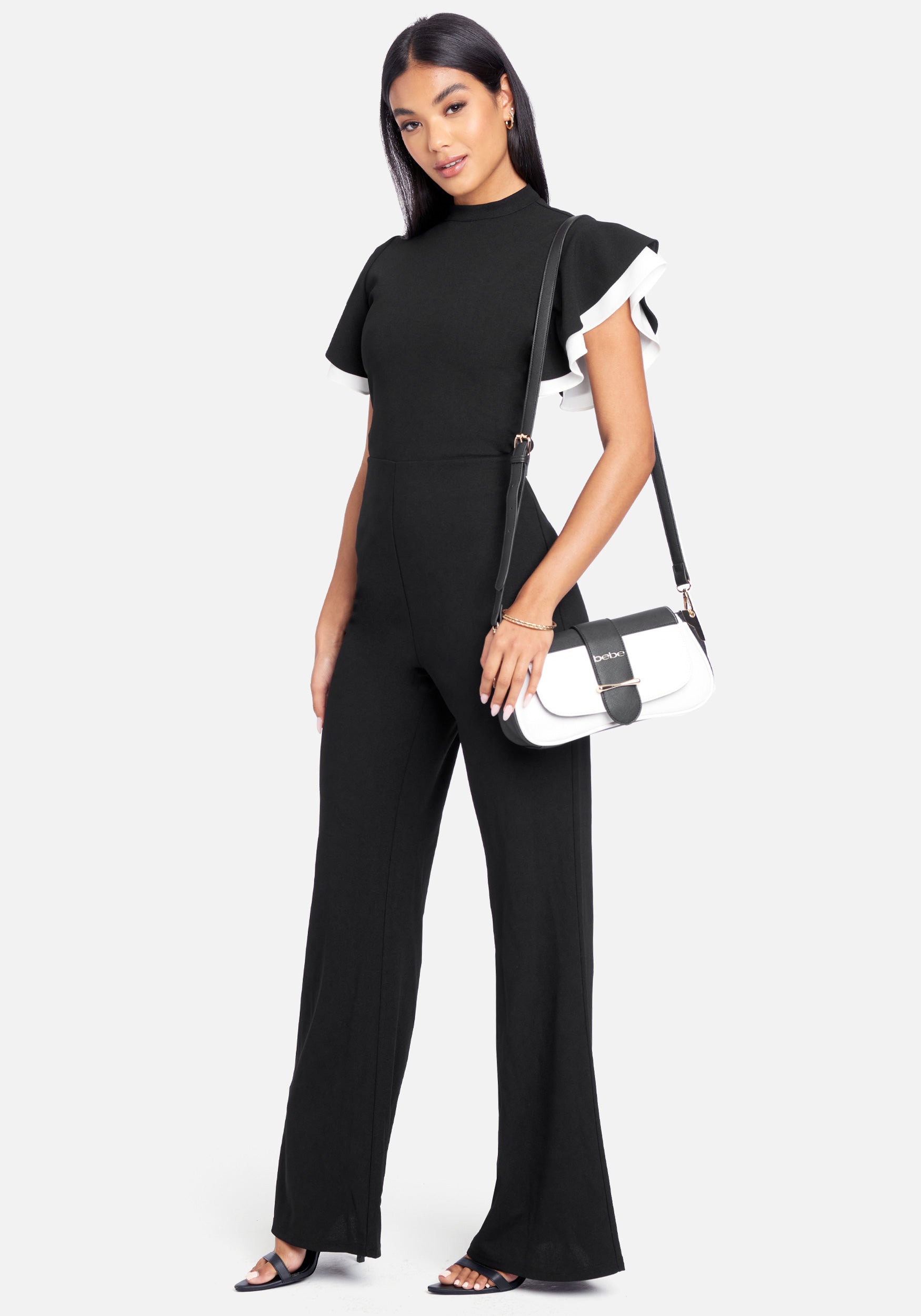 Color Blocked Double Ruffle Jumpsuit