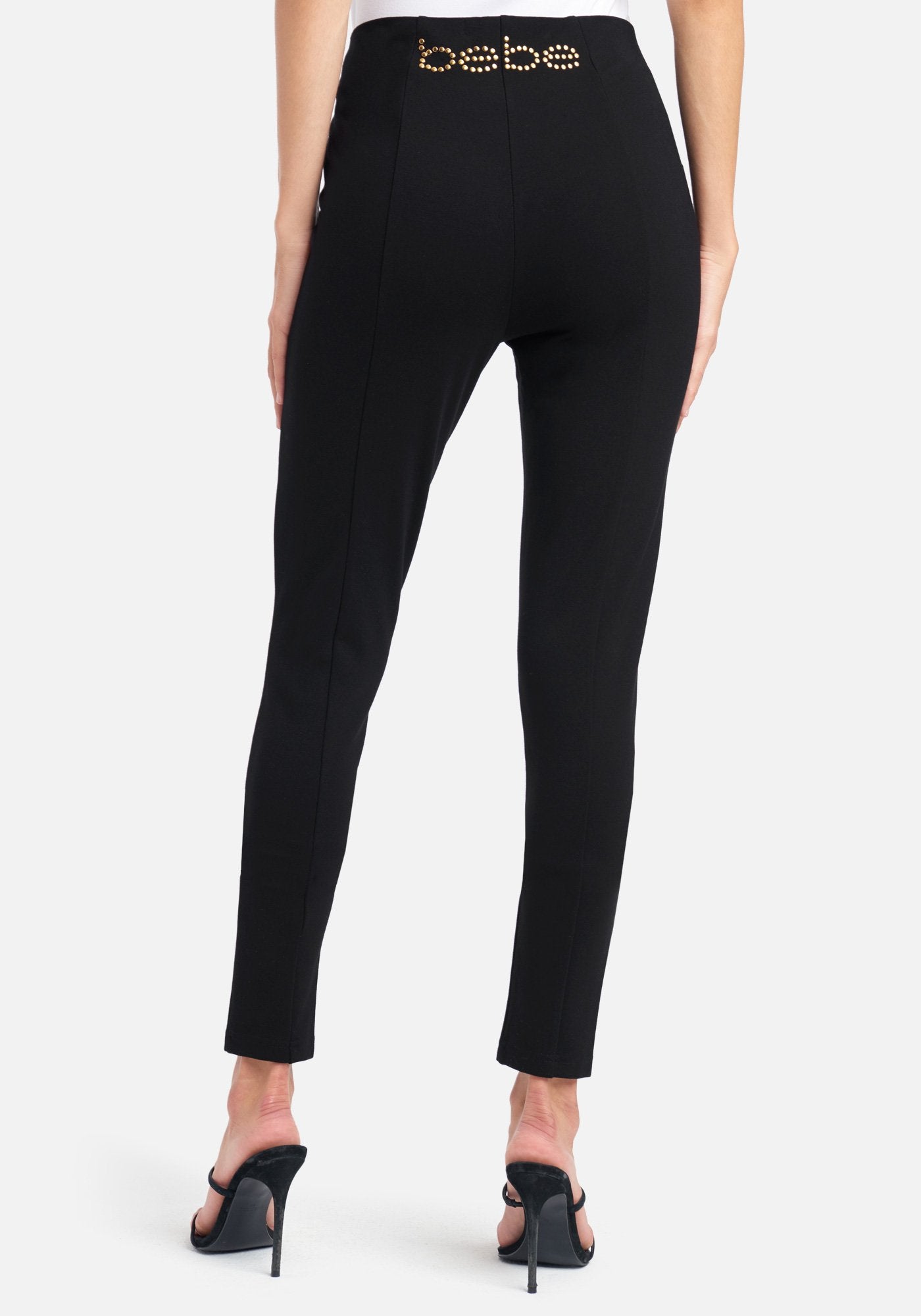 Bebe Logo High Waist Zip Pocket Pants