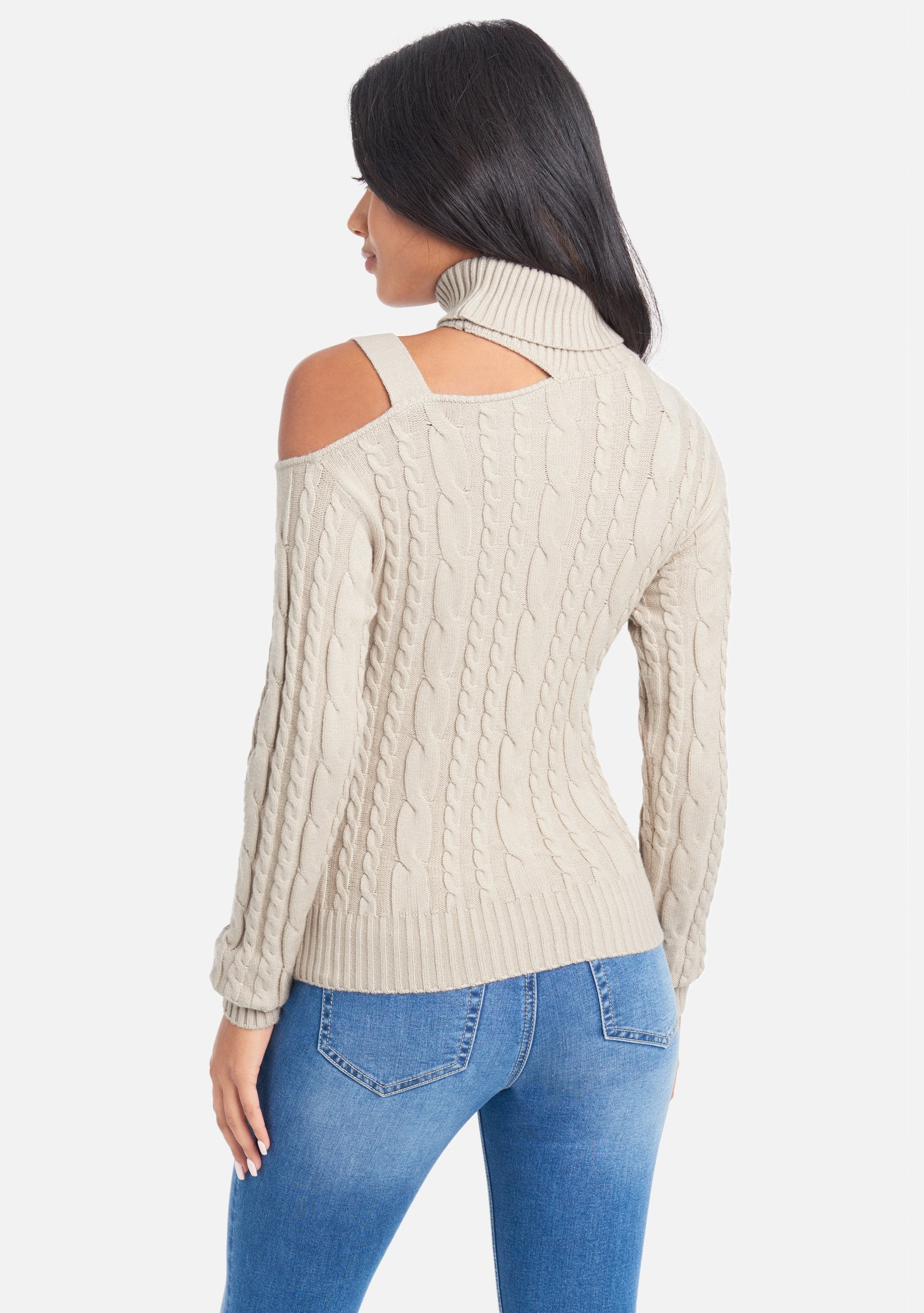 Mock Neck Cut Out Sweater Top