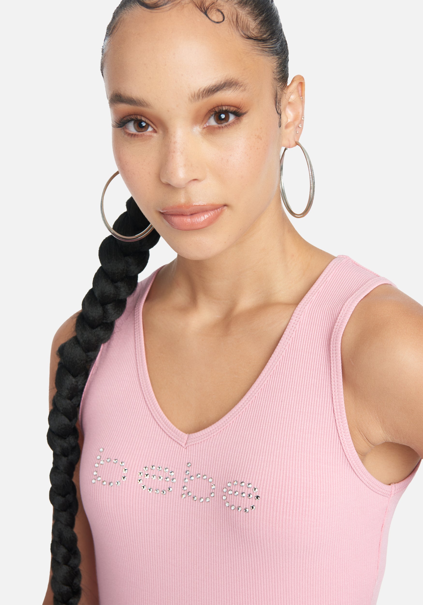 Crystal Logo V-Neck Tank Top
