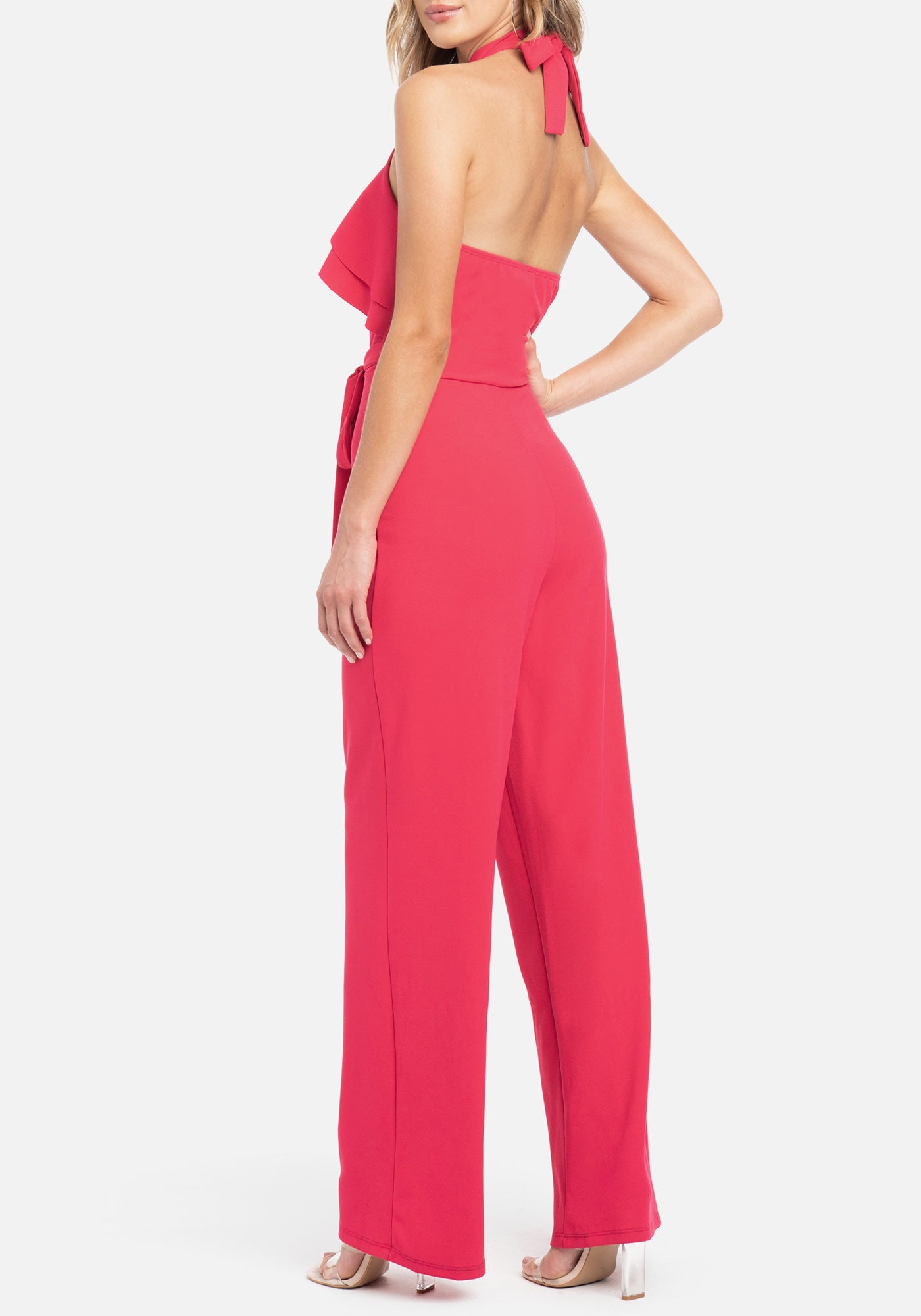 Double Ruffle Halter Jumpsuit