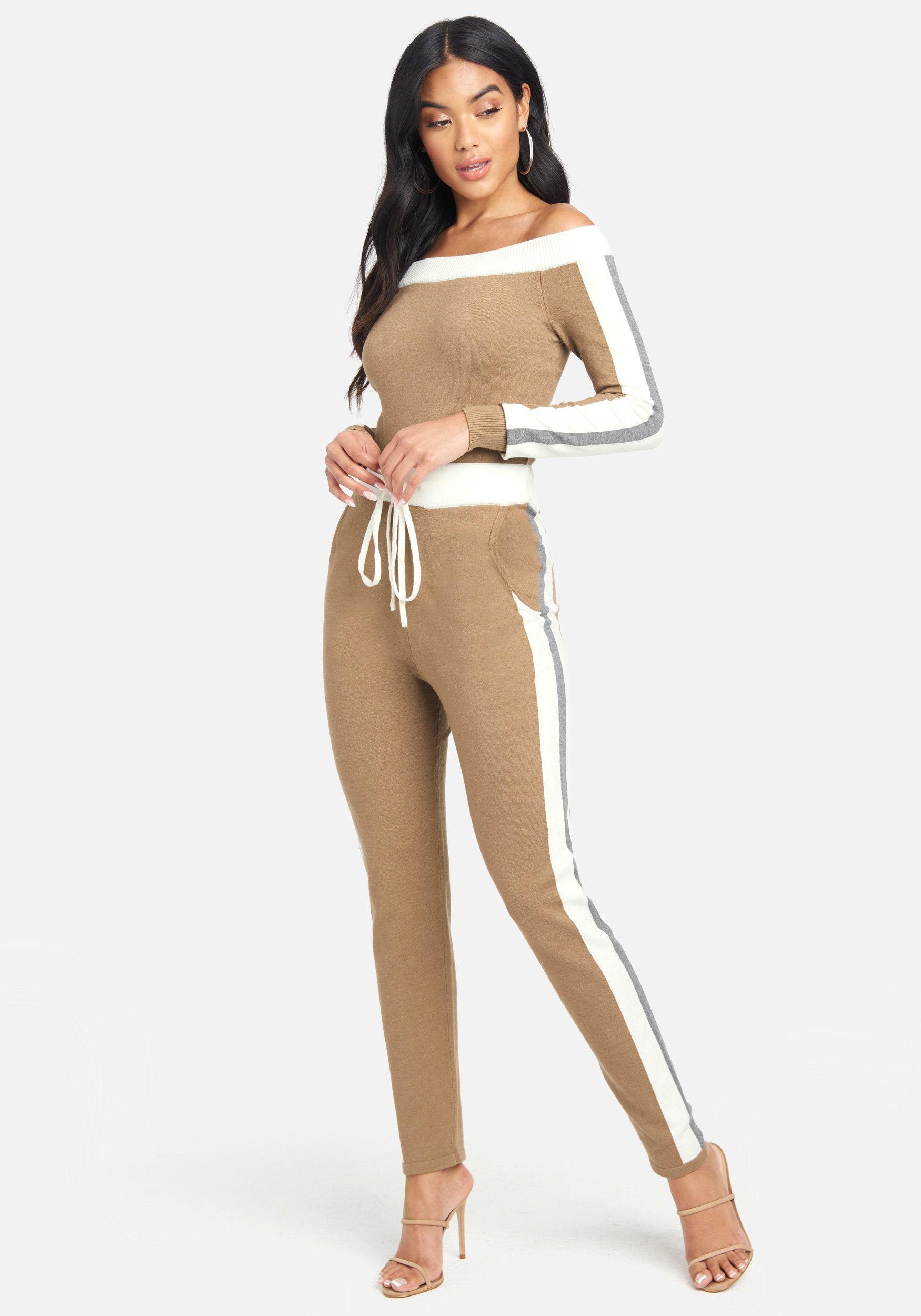 Knit Off Shoulder Jumpsuit