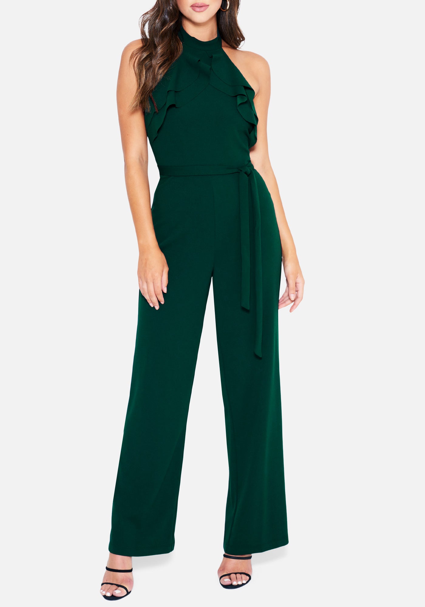 Double Ruffle Halter Jumpsuit