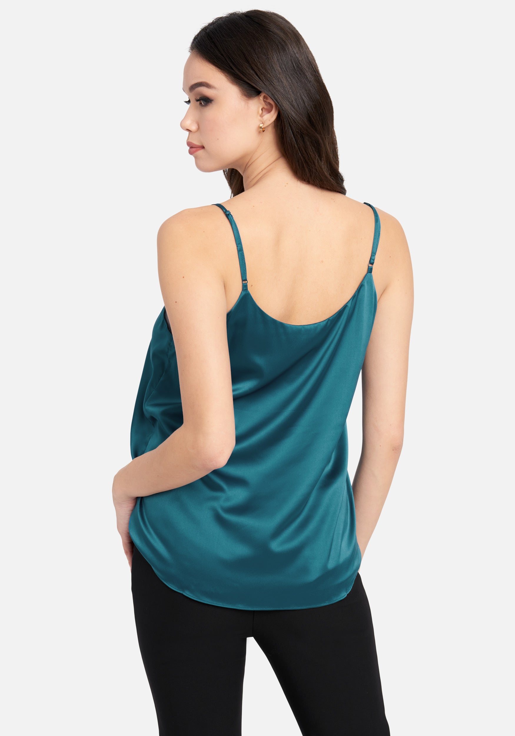 Mesh Detail Satin Cami