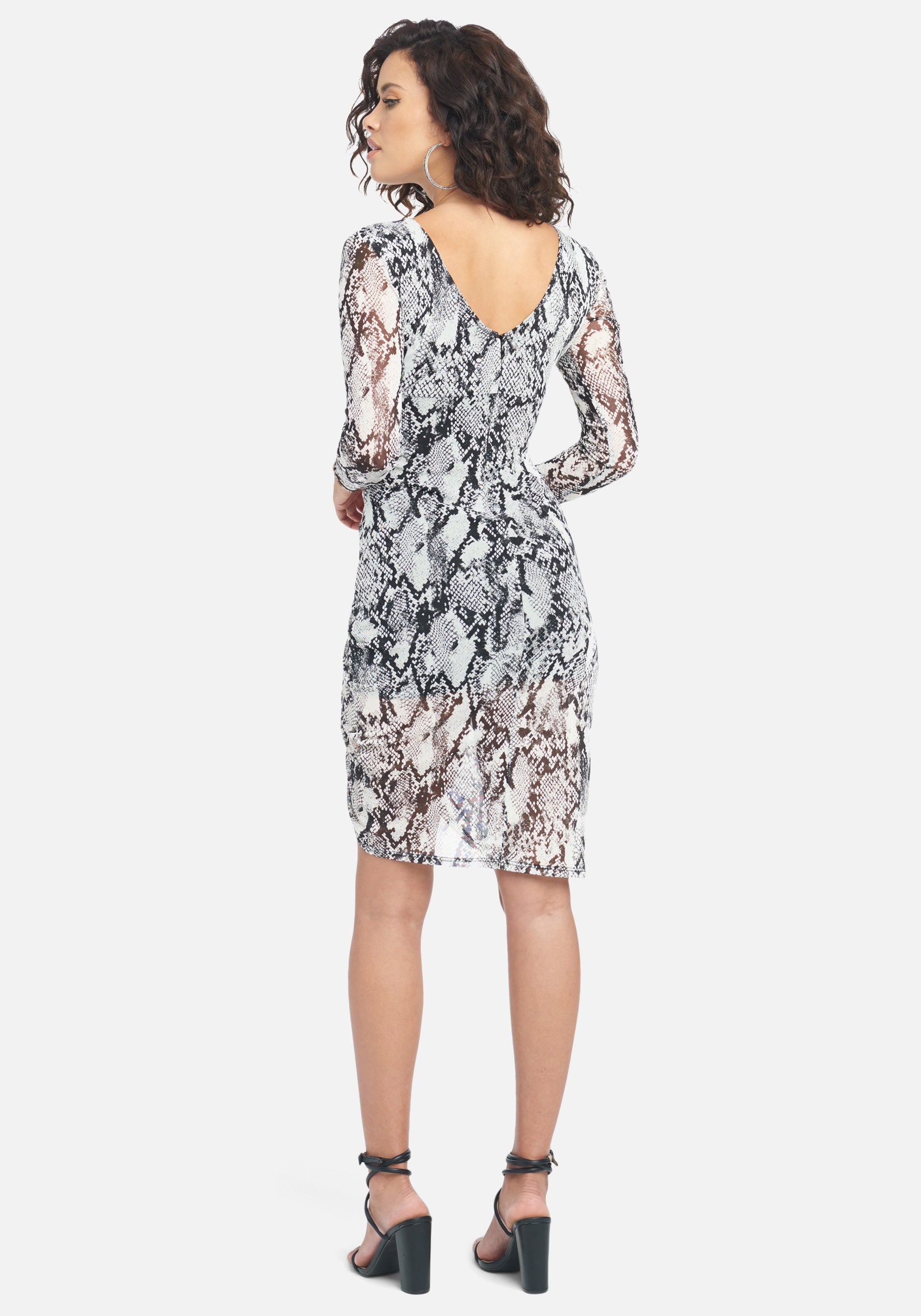 Snake Mesh Midi Dress