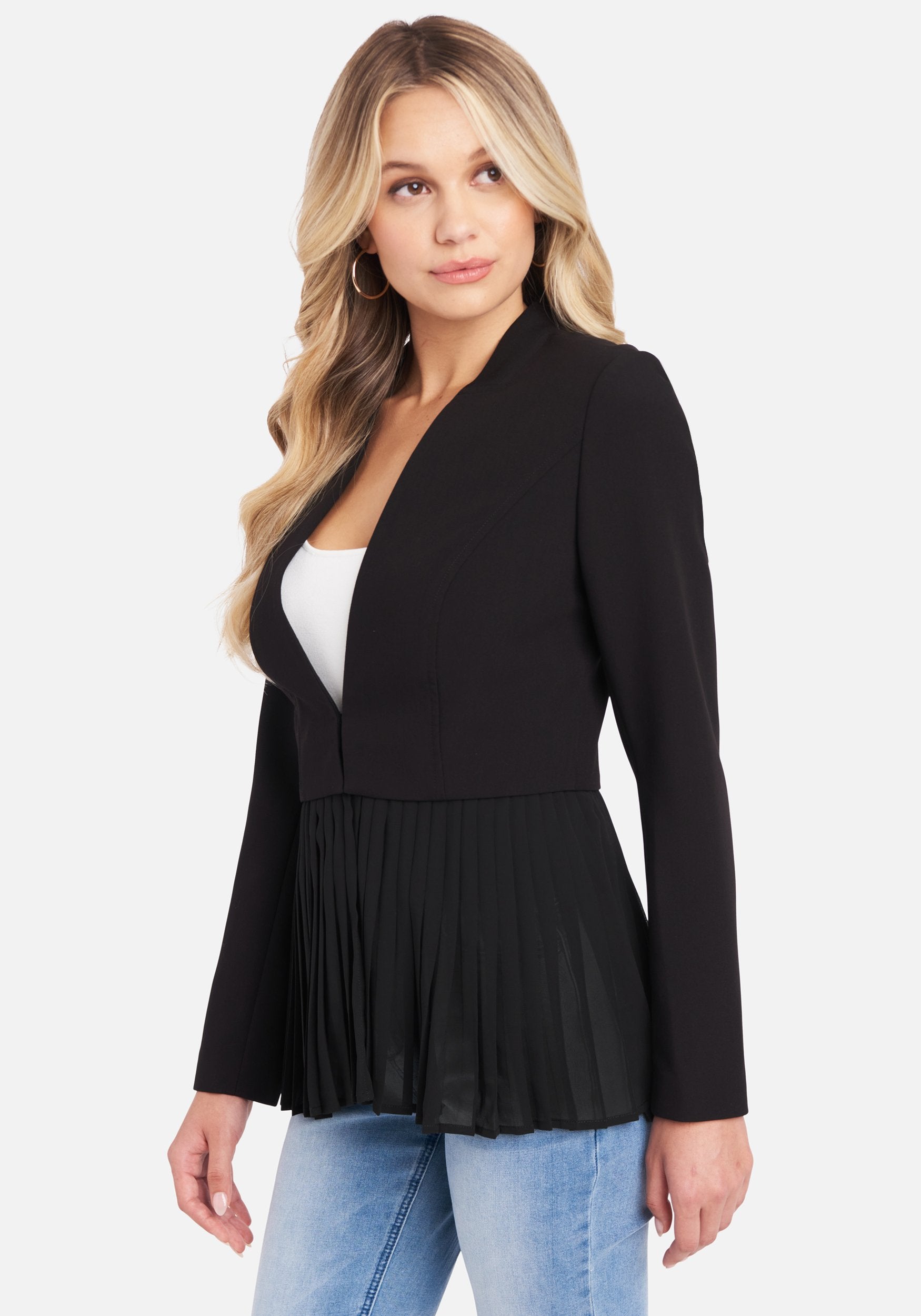 Removable Pleated Hem Twill Jacket