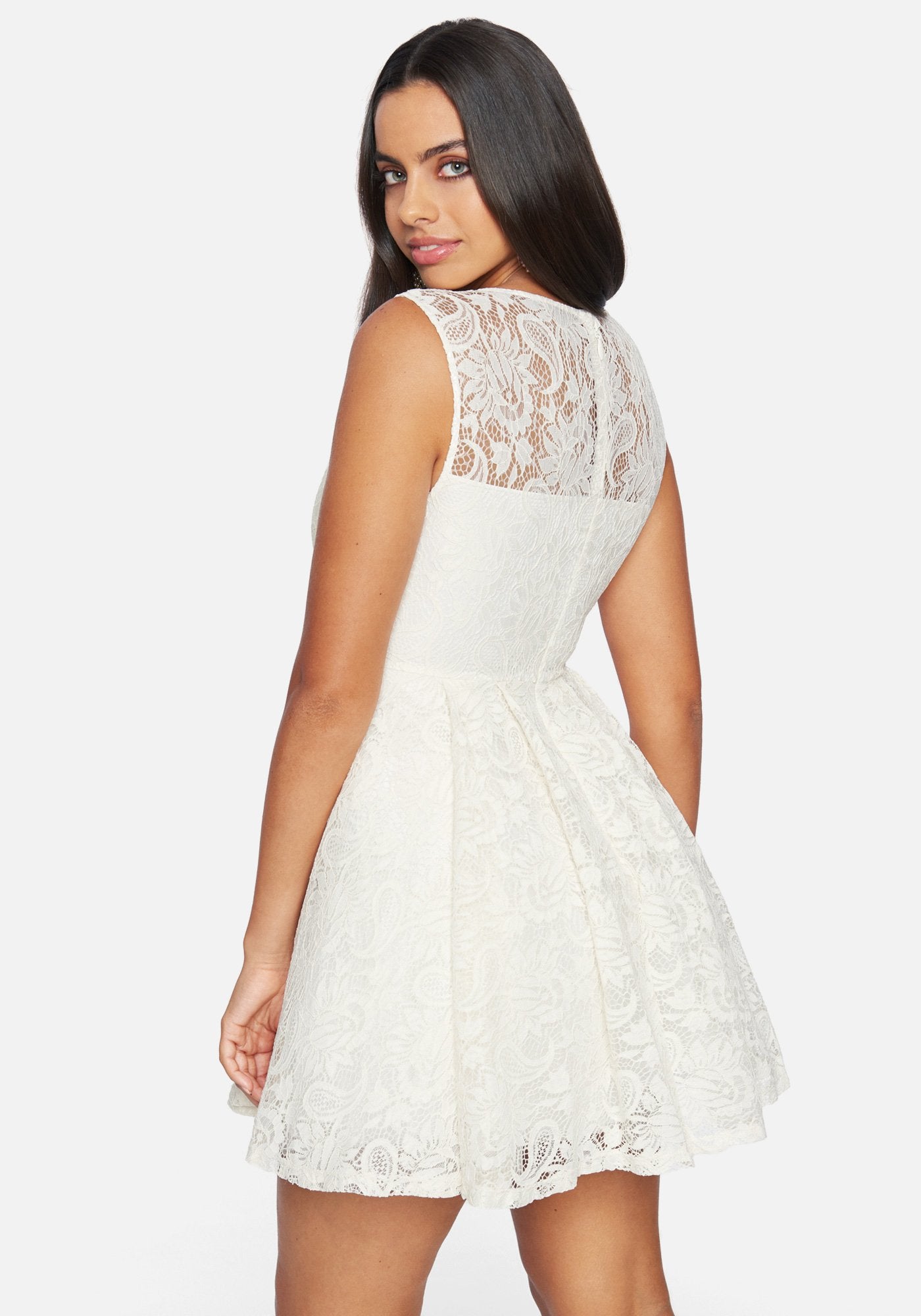 Embroidered Fit And Flare Dress