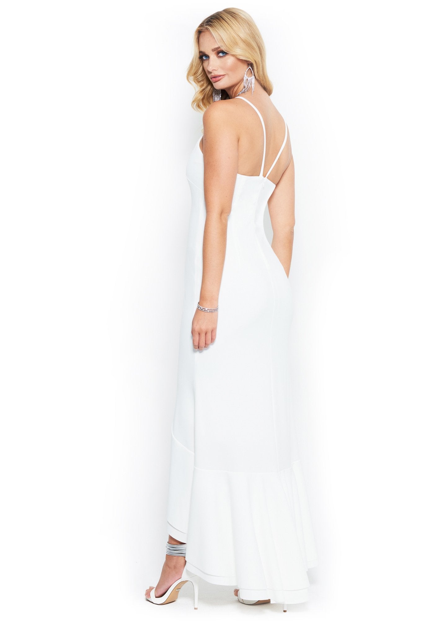 Flounce Strappy Maxi Dress