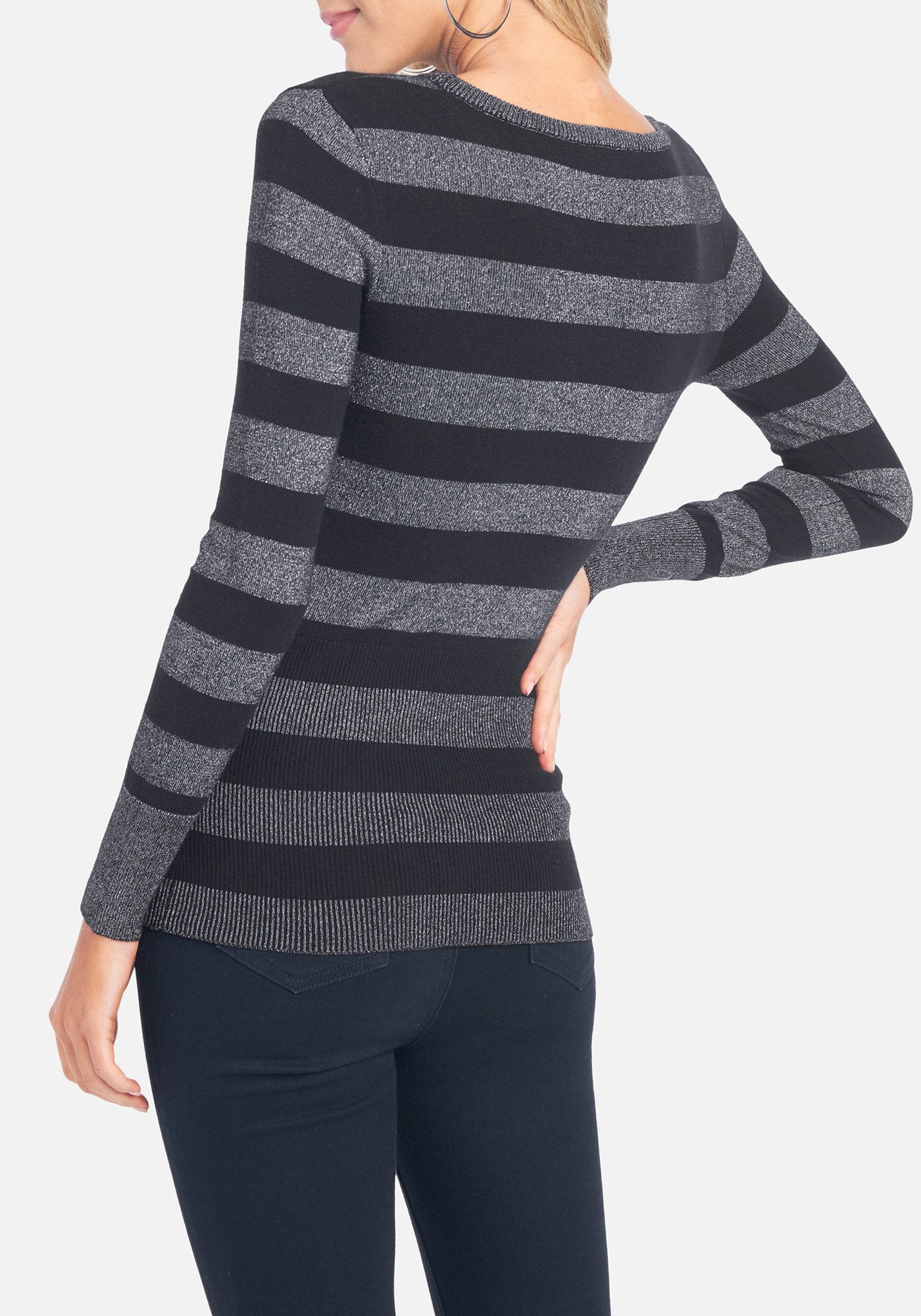 Bebe Logo Striped Sweater