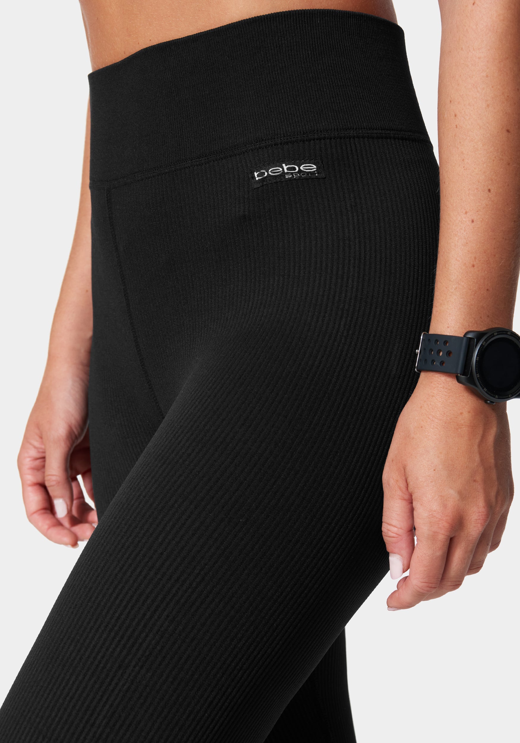 Bebe Logo Rib Knit Legging