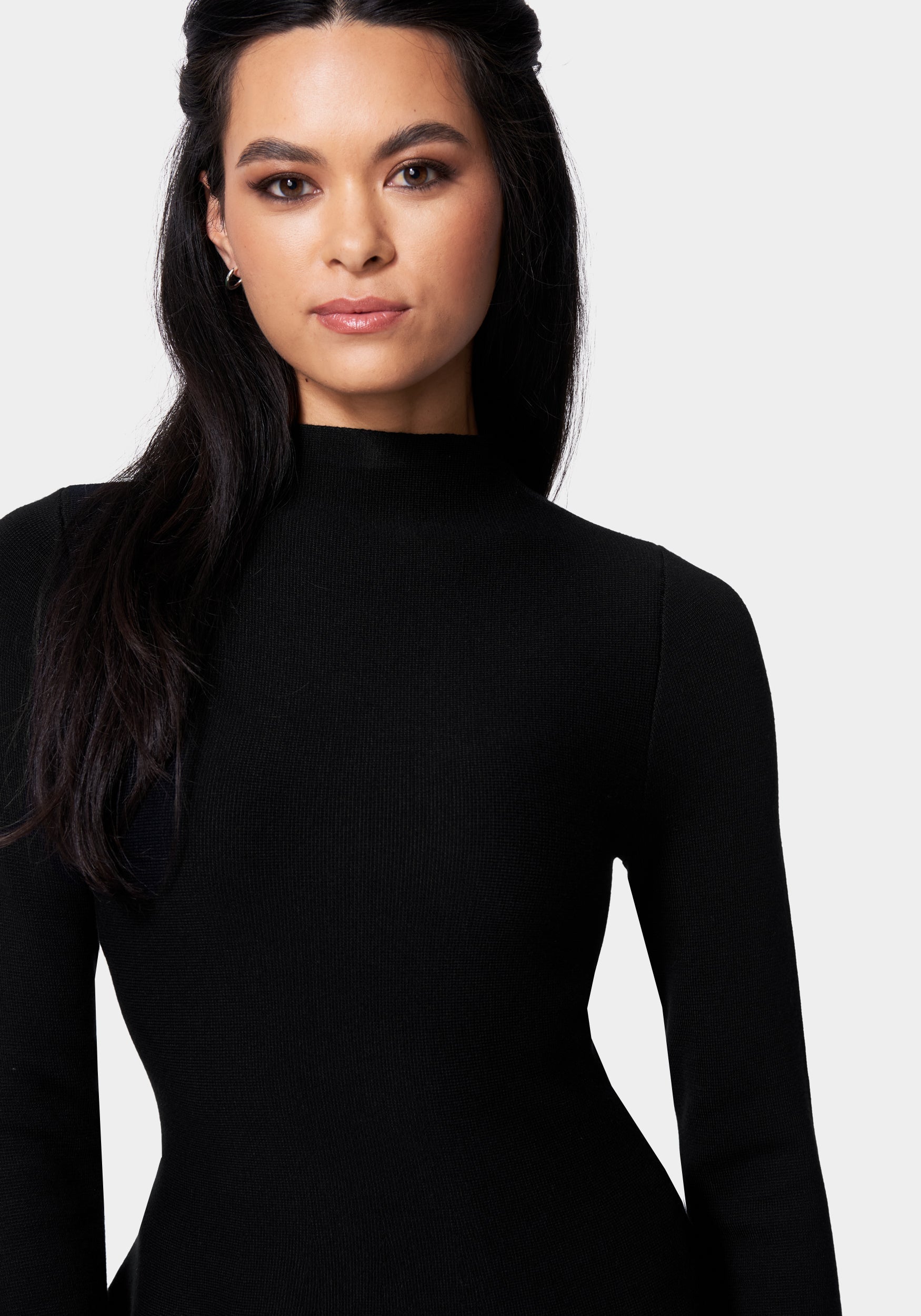 Mock Neck Peplum Sweater