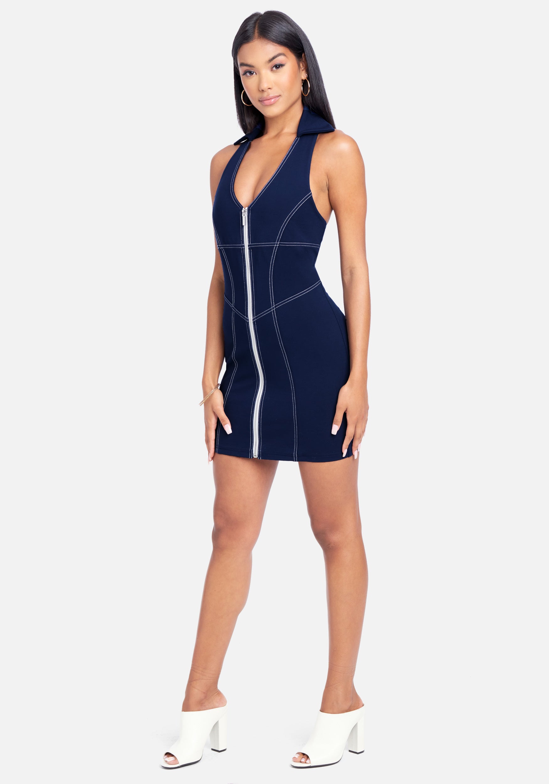 Racerback Moto Mini Dress