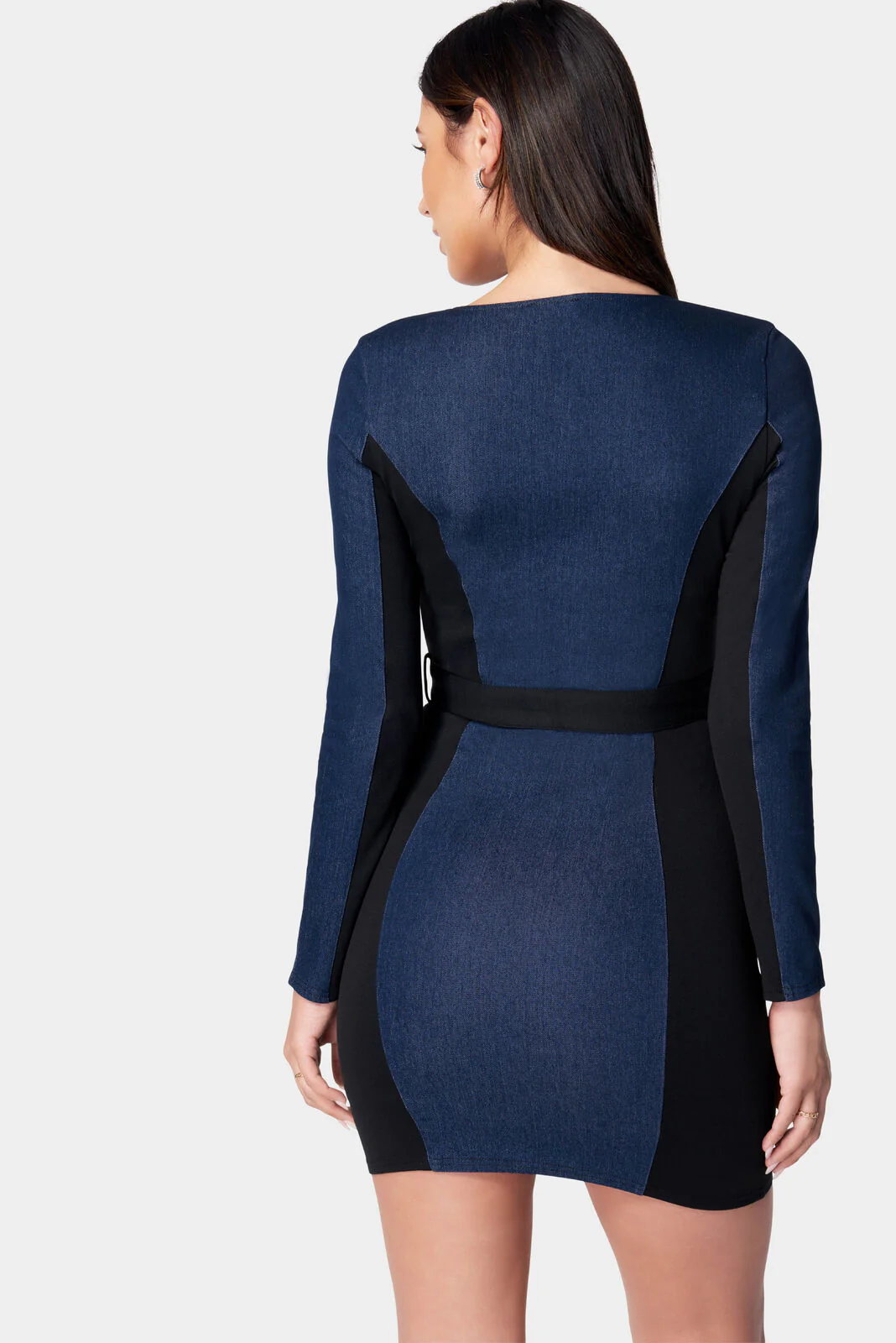 Zip Front Knit Colorblock Dress