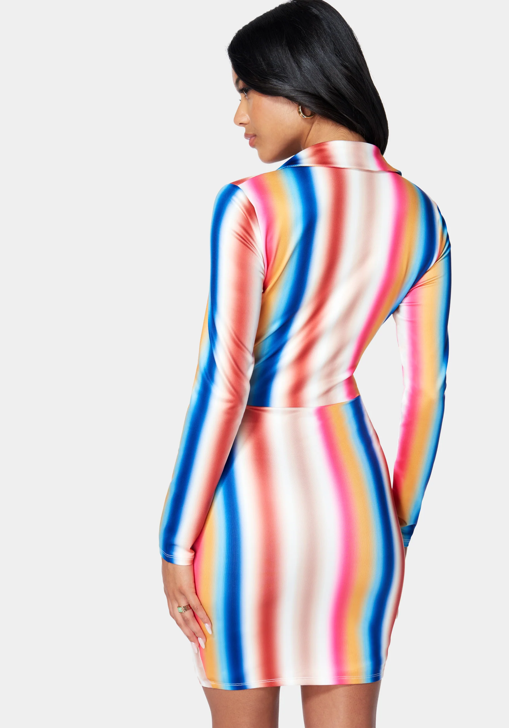 Printed Tie Front Mini Dress