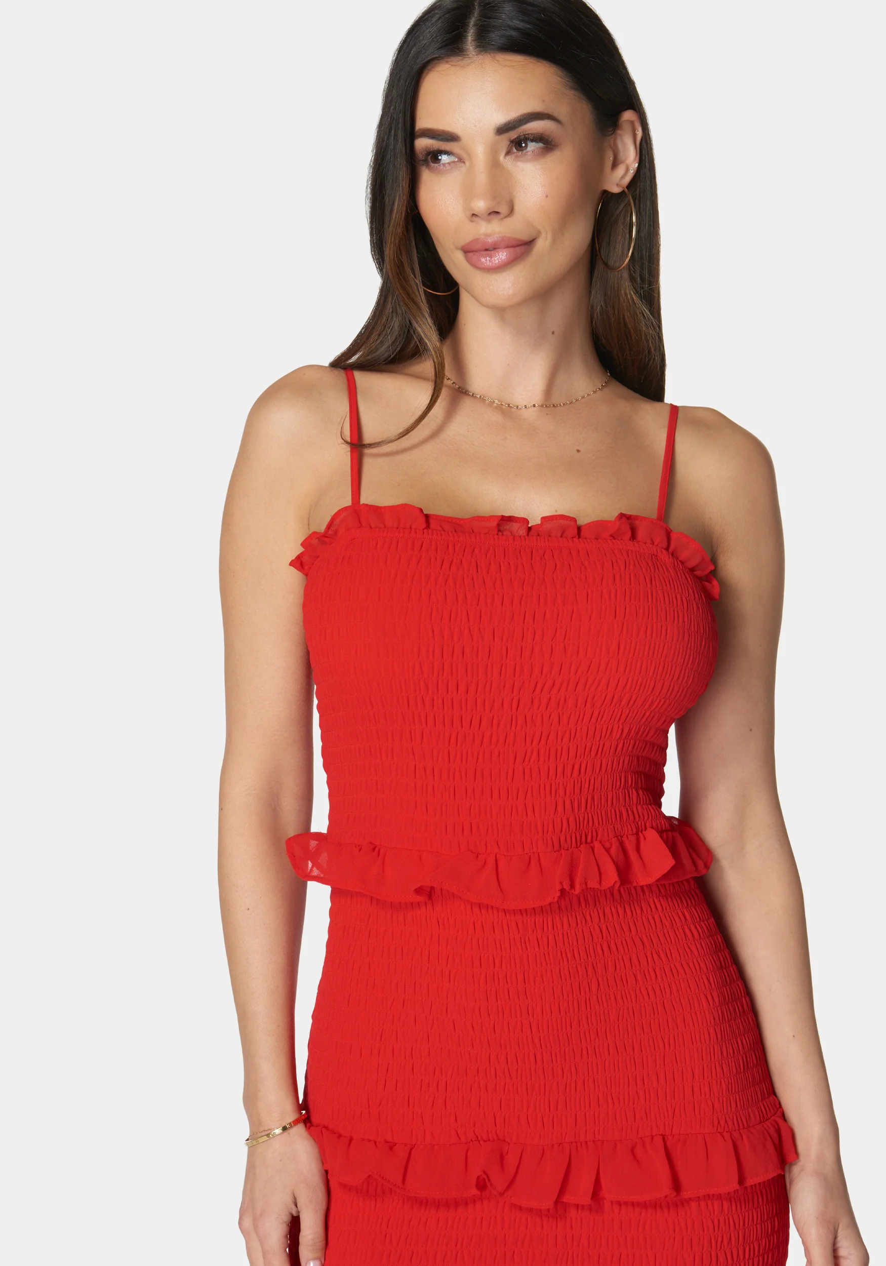 Georgette Smocked Midi Dress