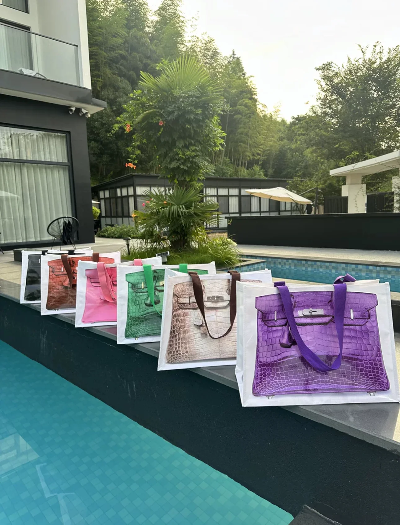 INS blogger spoofs creative grocery bag platinum bag replica casual bag