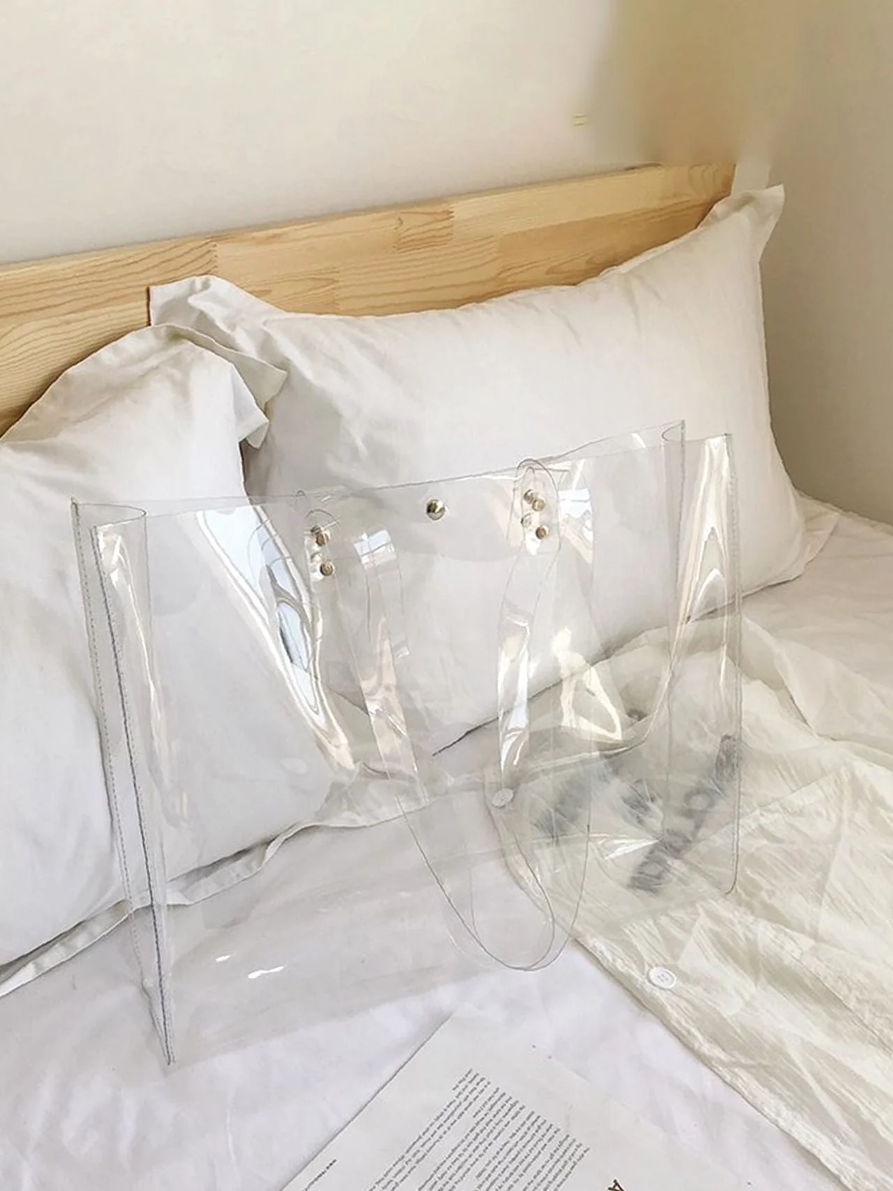 Bag For Love - Transparent Large Capacity Shoulder Tote Bag  - Women Tote Bags